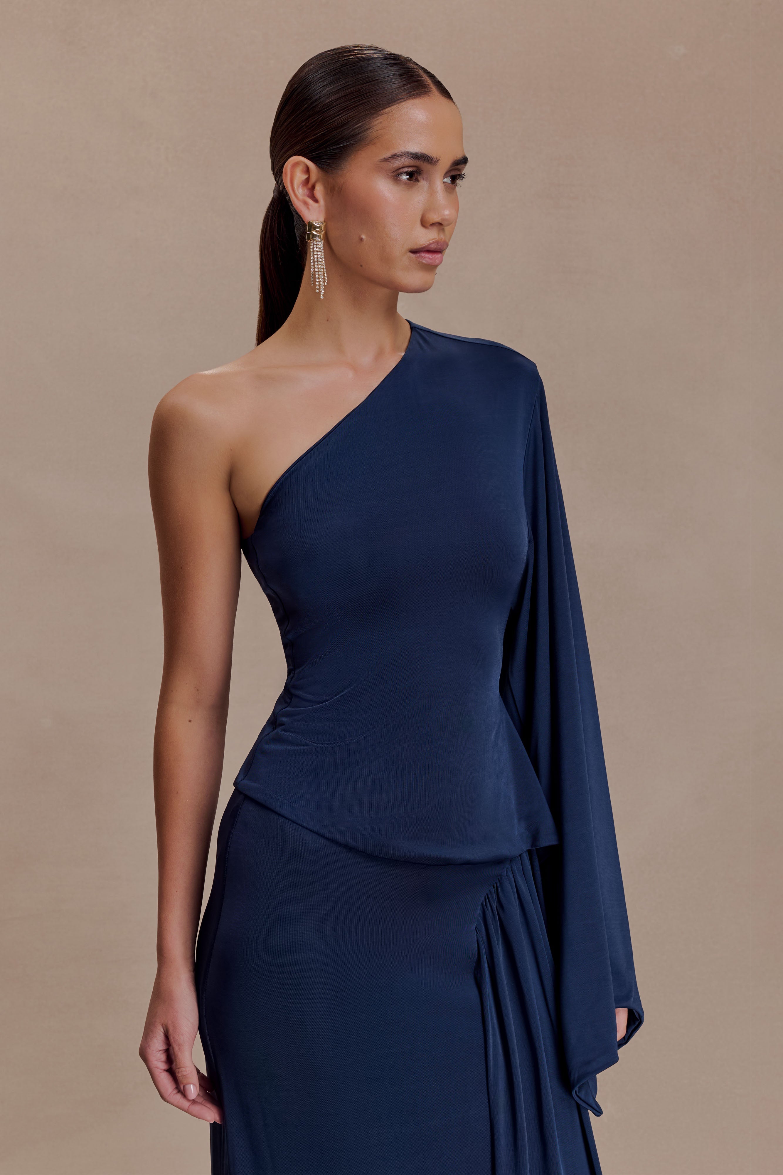 Vivica Slinky One Shoulder Top - Midnight Navy | MESHKI US