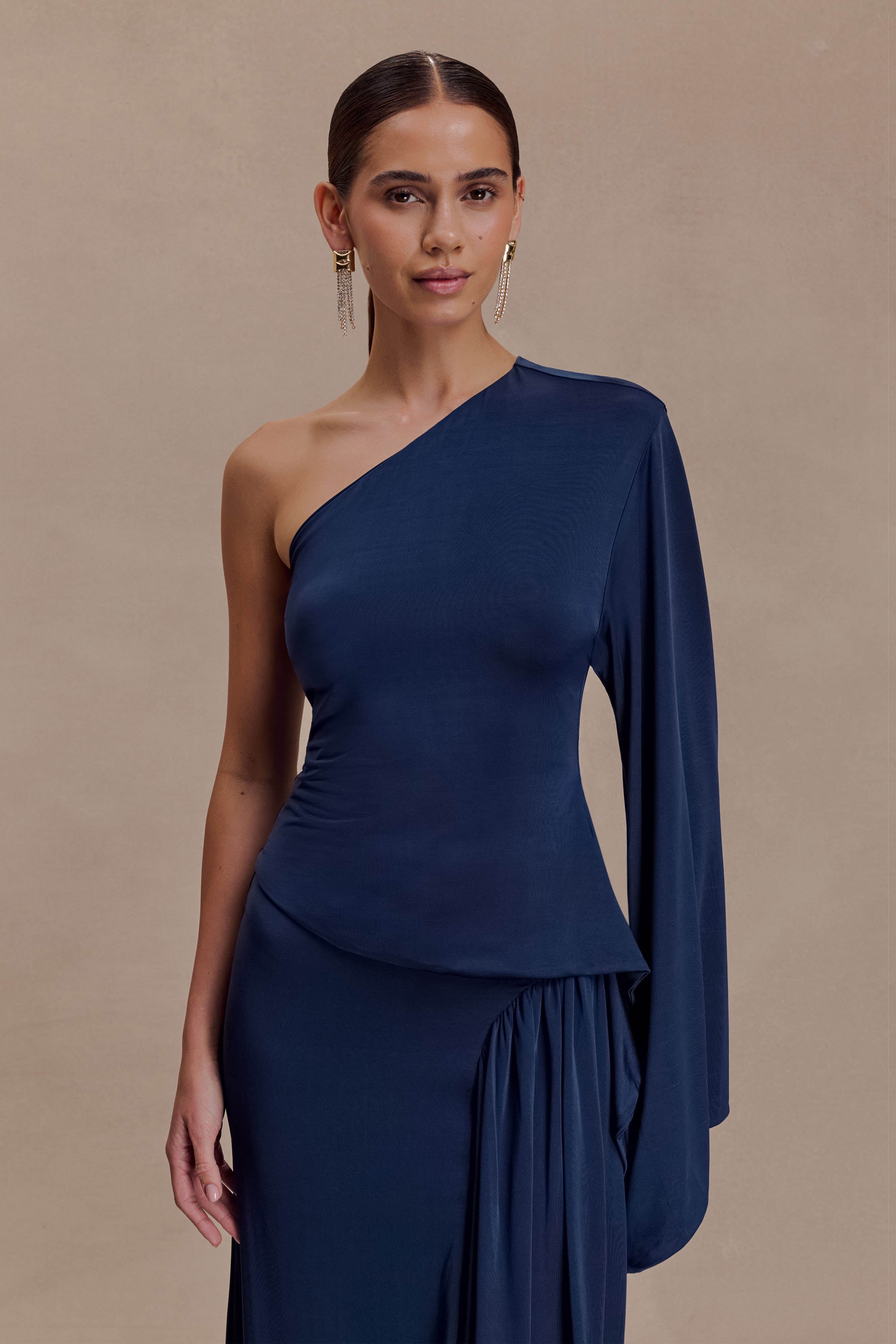 Vivica Slinky One Shoulder Top - Midnight Navy | MESHKI US
