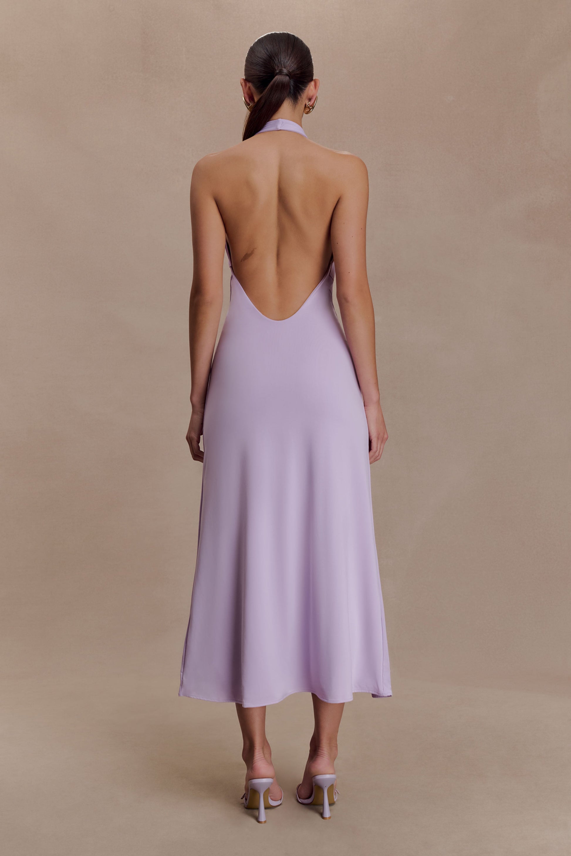 Genie Slinky Halter Midi Dress - Lilac #2