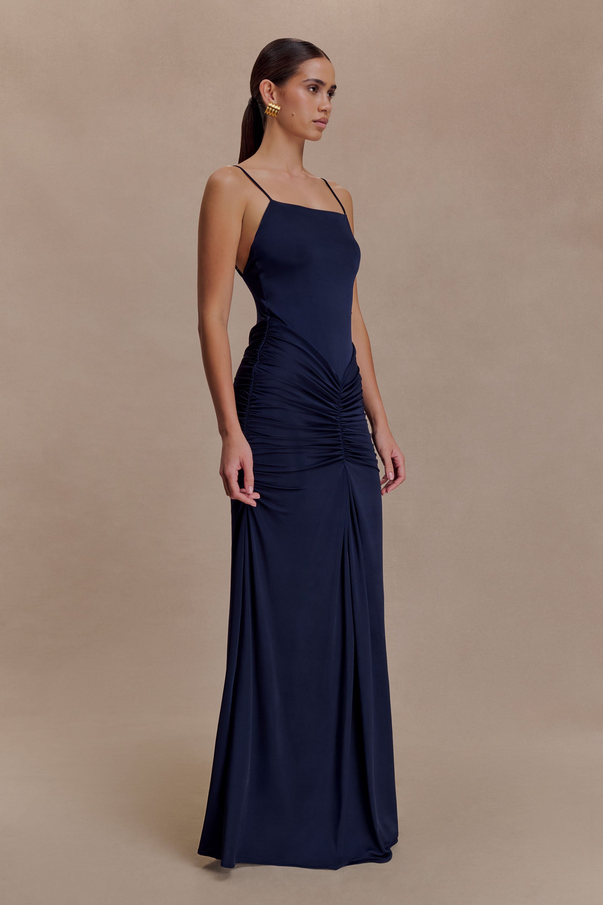 Roisin Slinky Maxi Dress - Navy #3