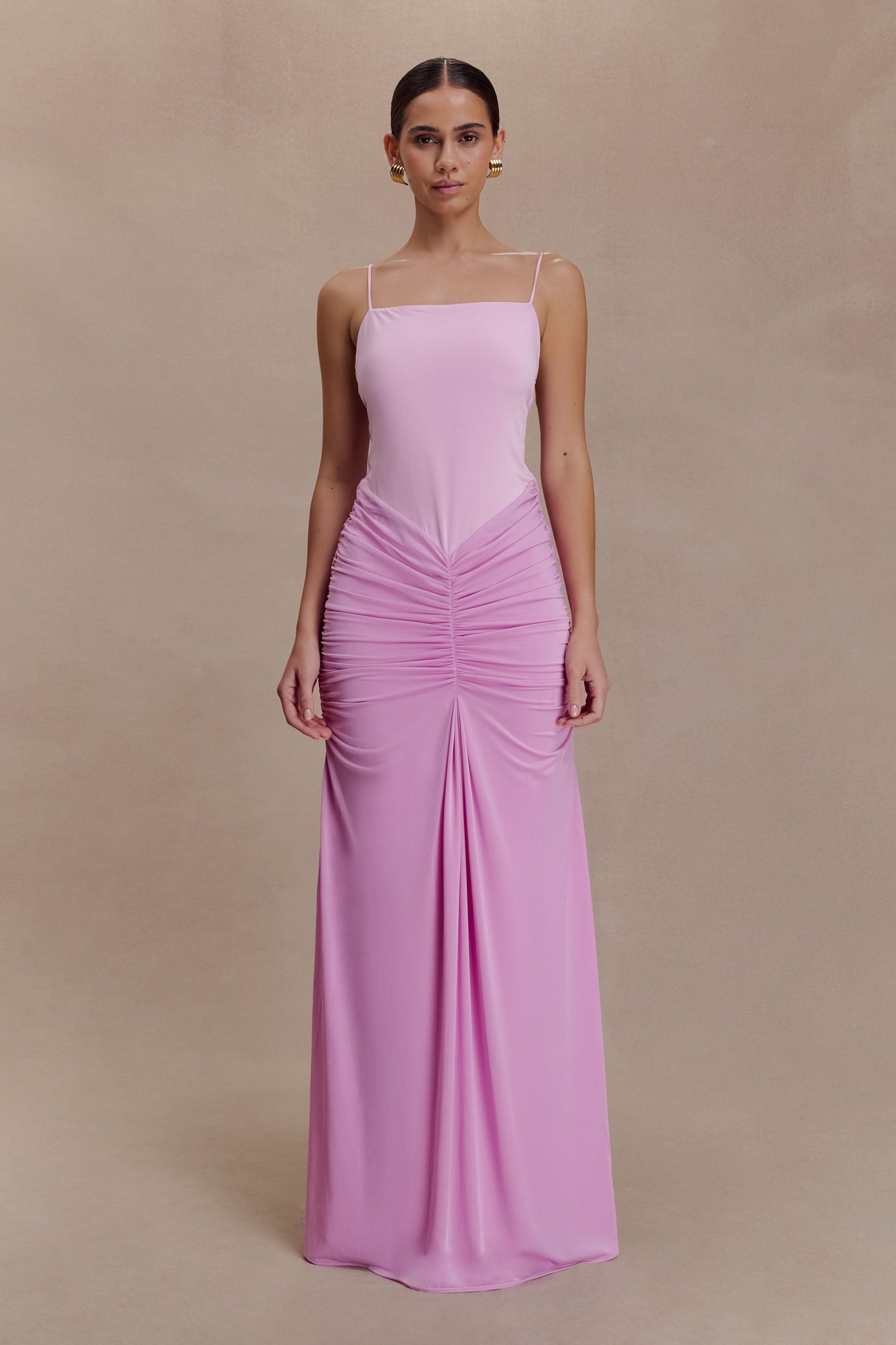 Roisin Slinky Maxi Dress - Powder Pink