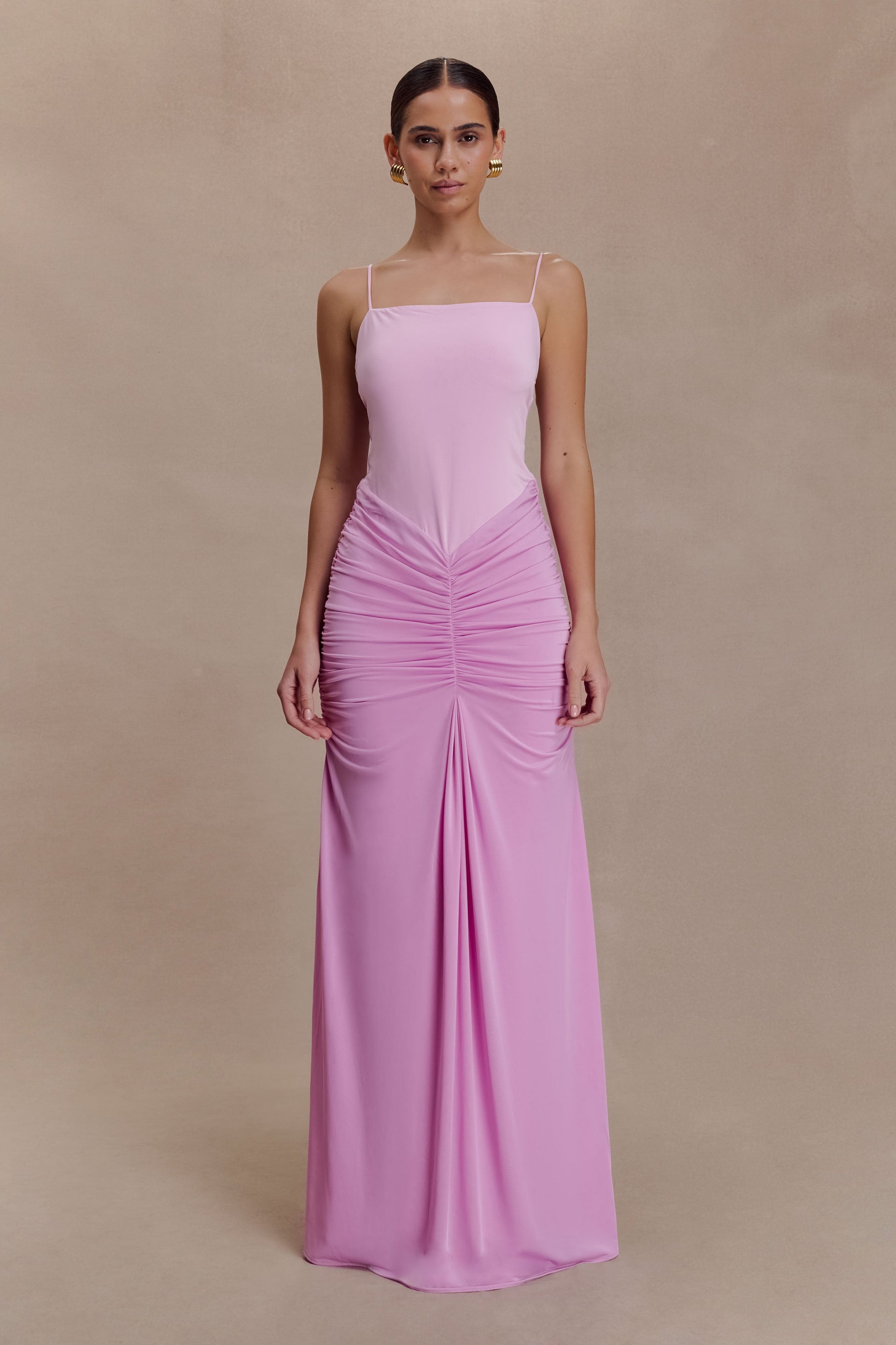 Roisin Slinky Maxi Dress - Powder Pink