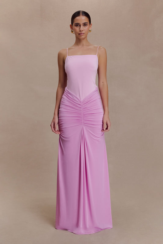 Roisin Slinky Maxi Dress - Powder Pink