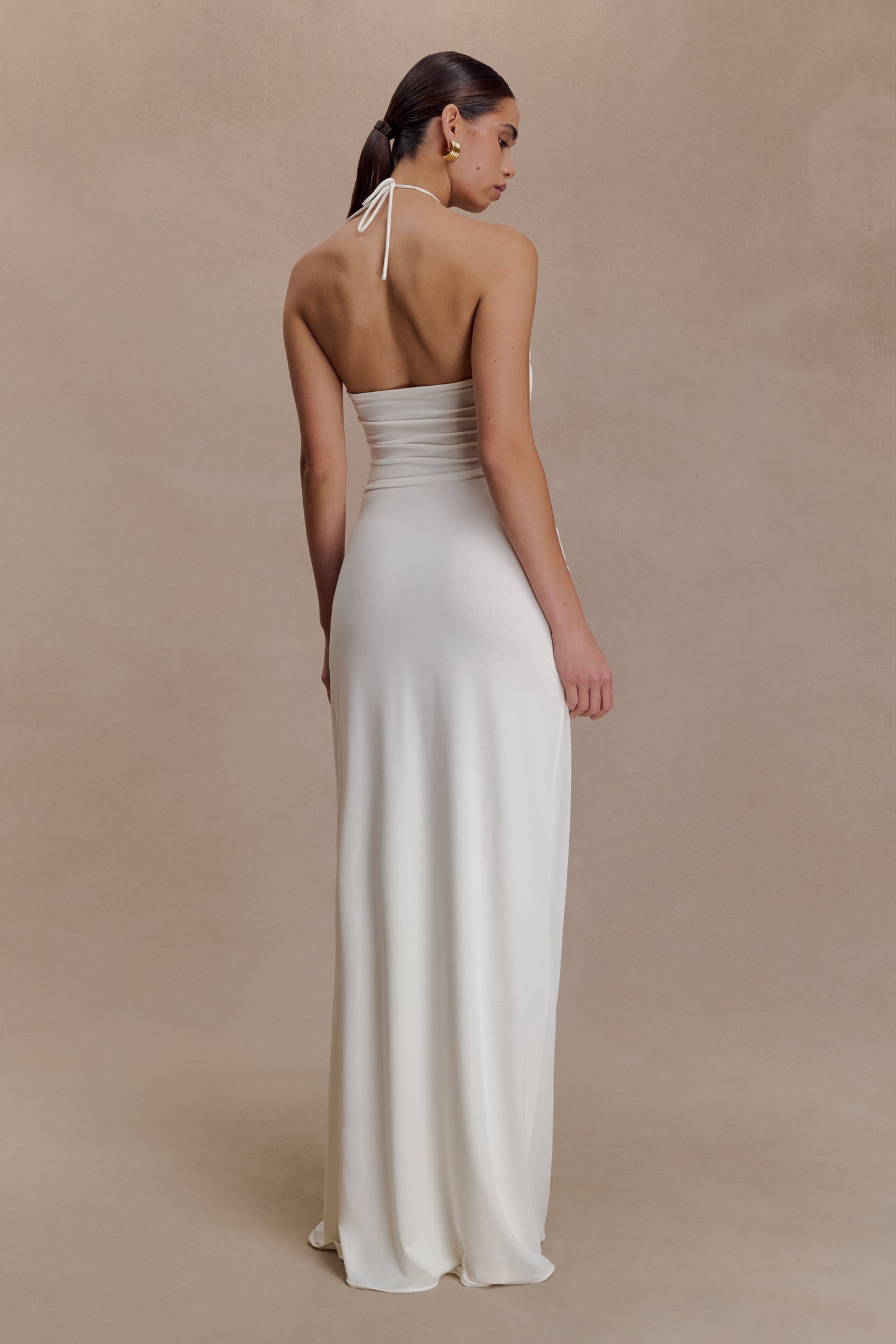 Quincy Halter Maxi Dress With Hardware - Ivory