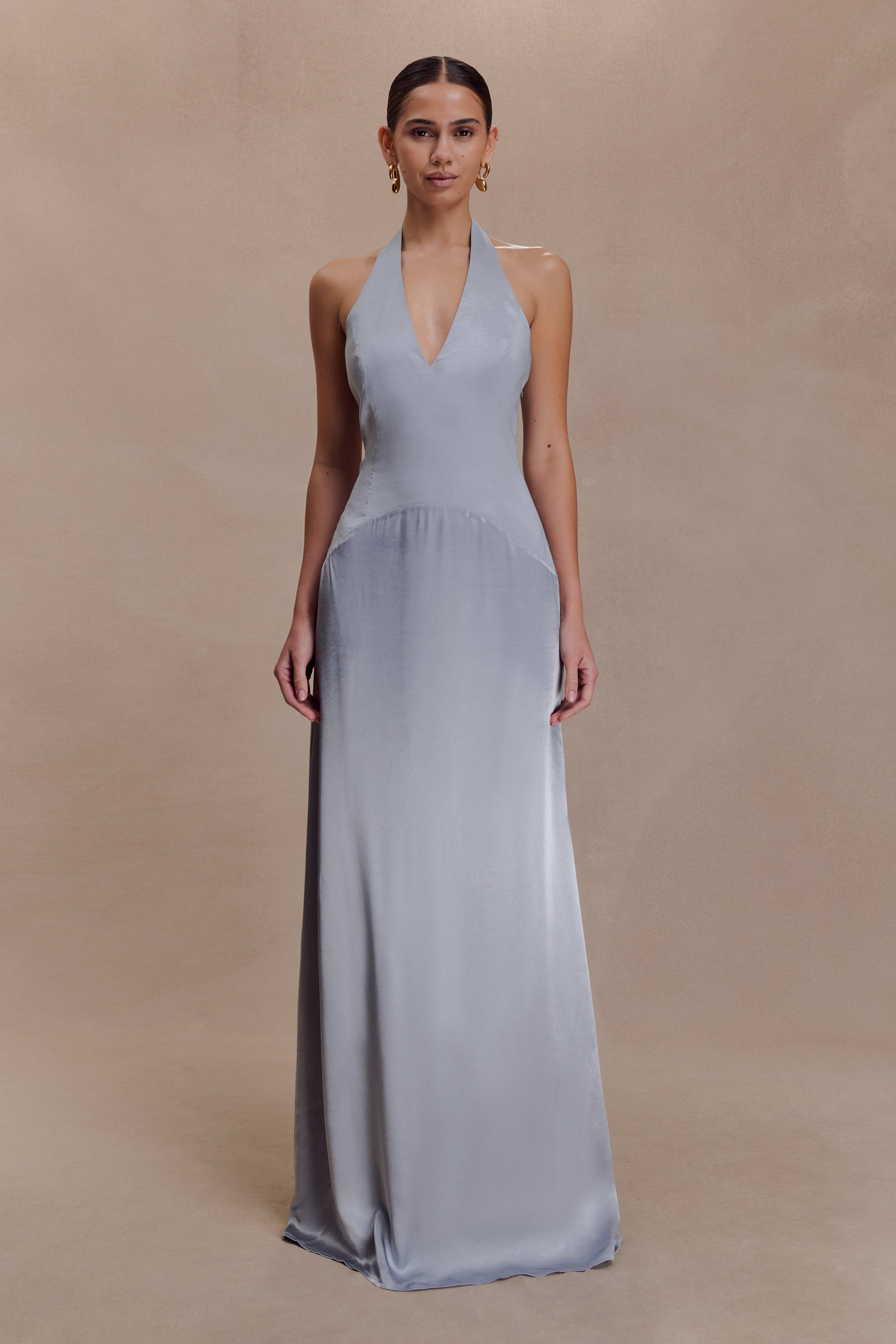 Maura Taffeta And Satin Maxi Dress / Cornflower Blue | MESHKI