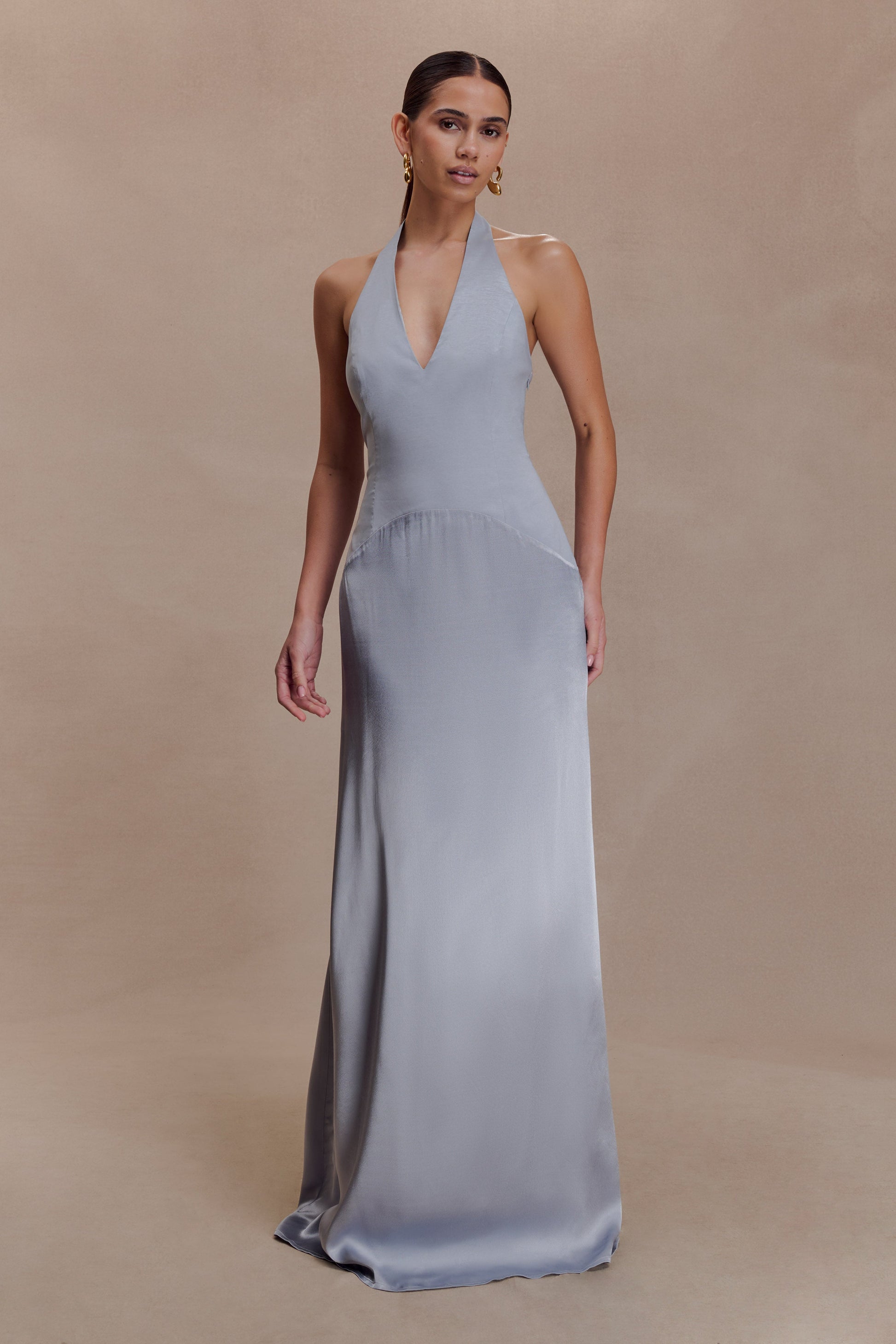 Maura Taffeta And Satin Maxi Dress / Cornflower Blue | MESHKI