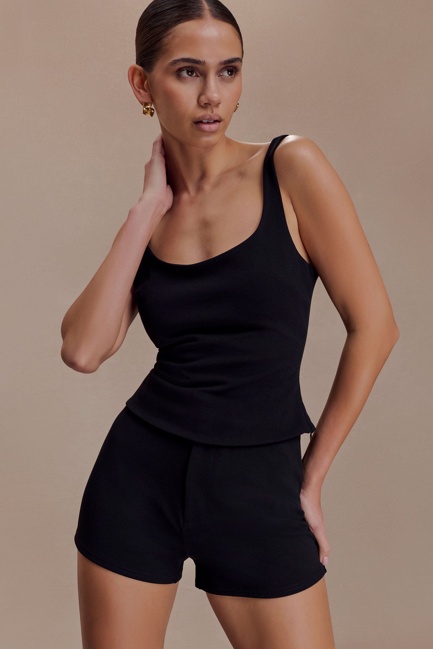 Blanca Stretch Crepe Shorts - Black