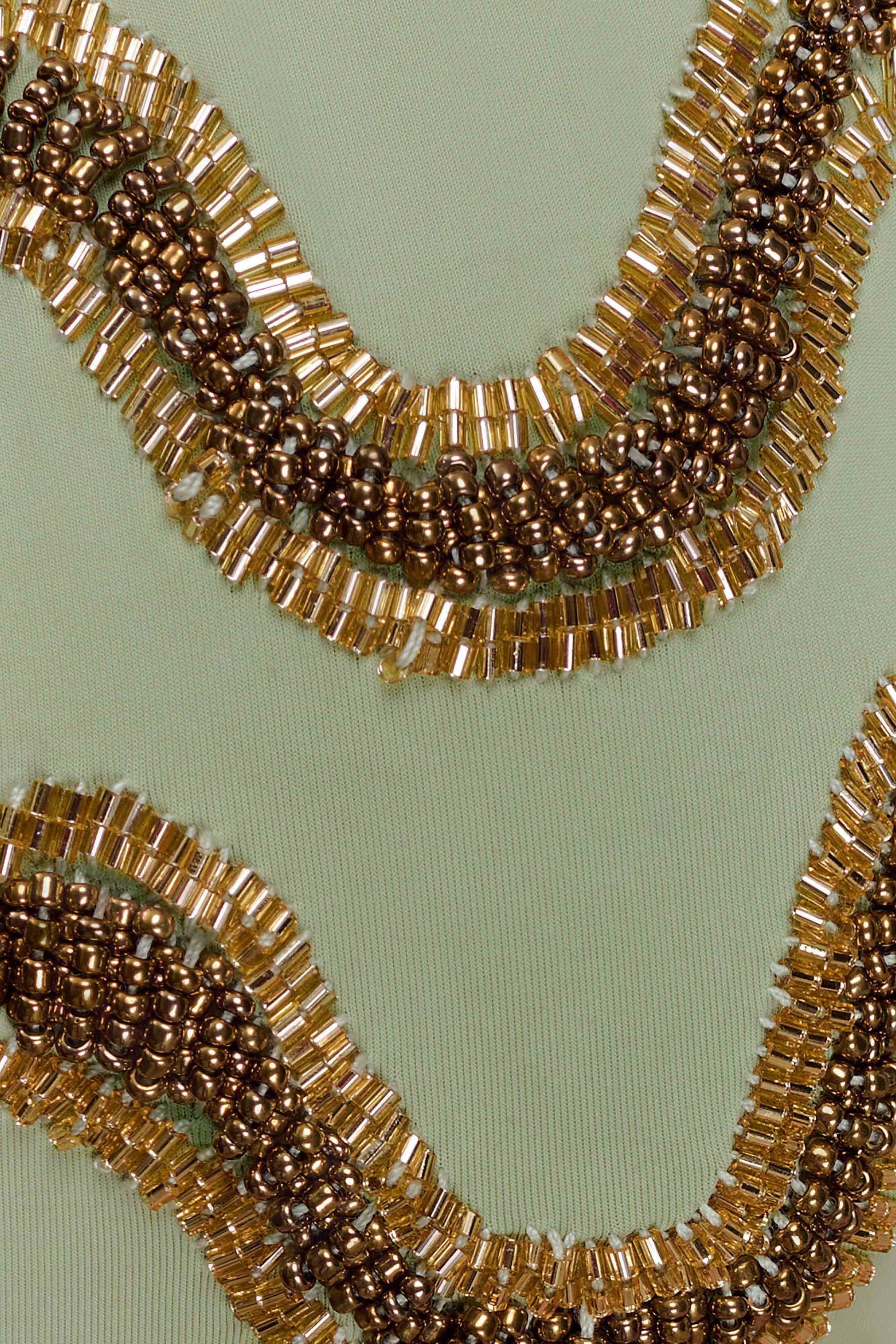 Robyn Beaded Triangle Bikini Top - Sage #10