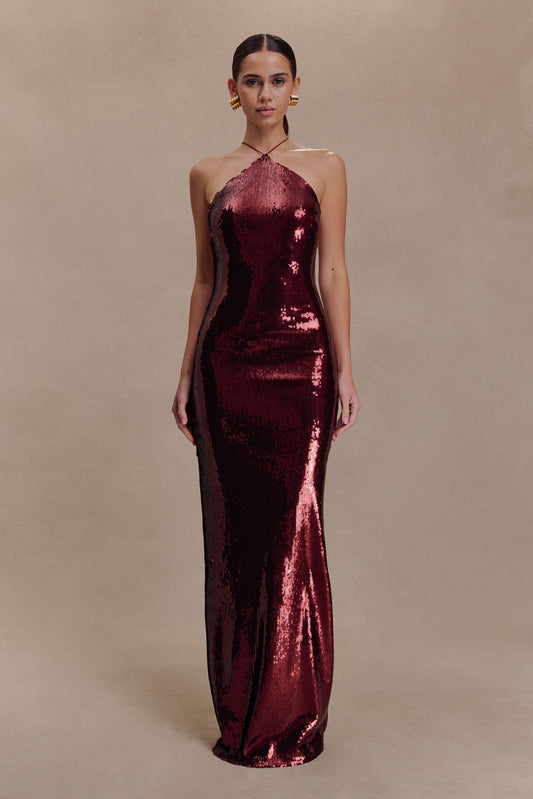 meshki red sparkle dress Meshki Red Sequin Mini Dress Open Back by Meshki