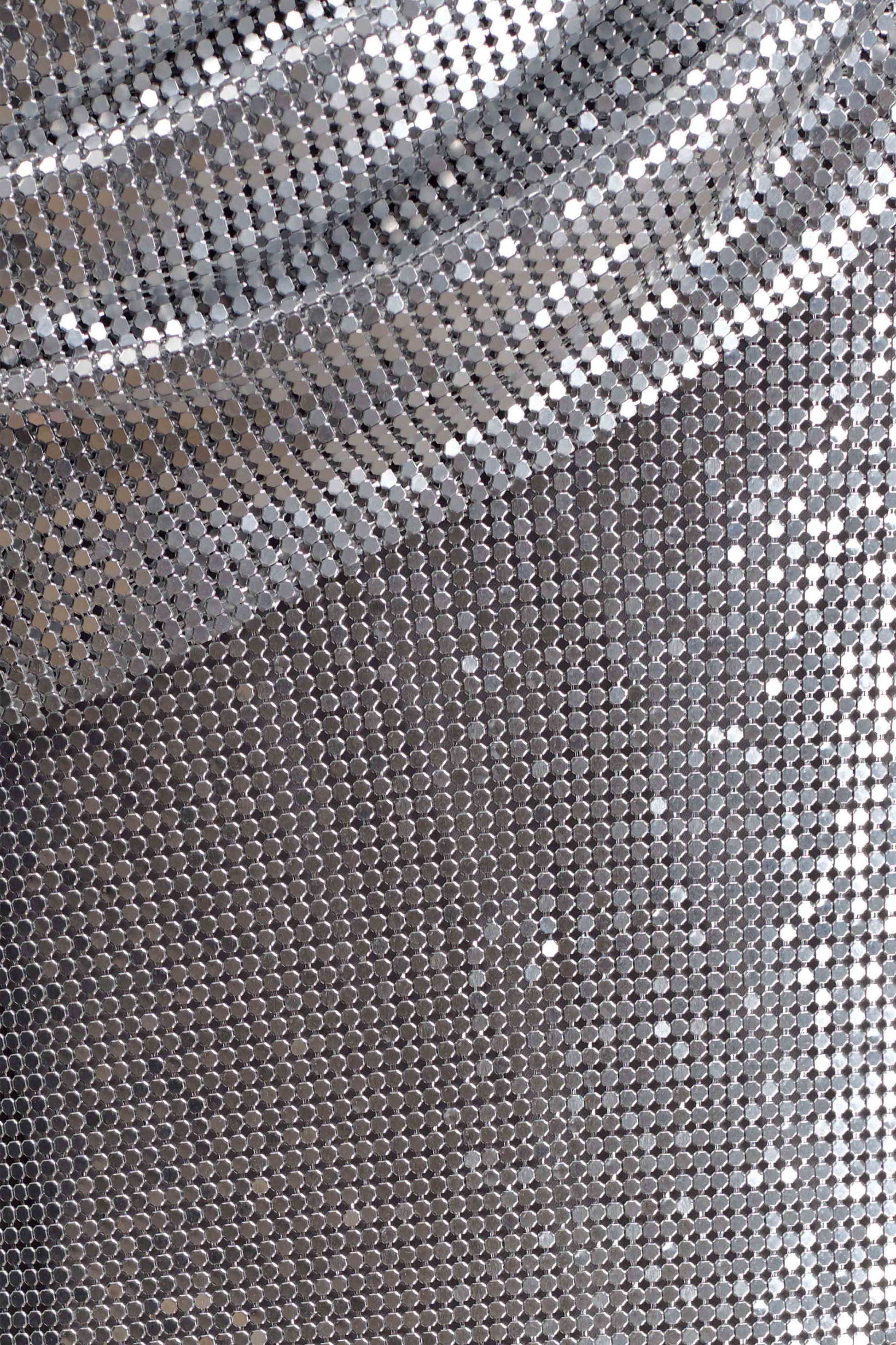 Lyle One Shoulder Glow Mesh Mini Dress - Silver #10