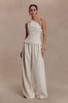 Gabby Straight Leg Linen Pants - Natural