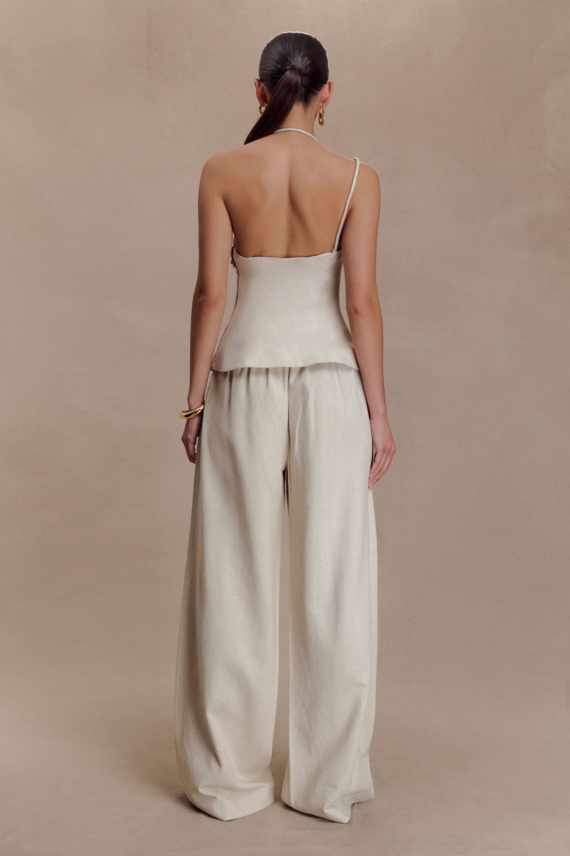 Gabby Straight Leg Linen Pants - Natural #2