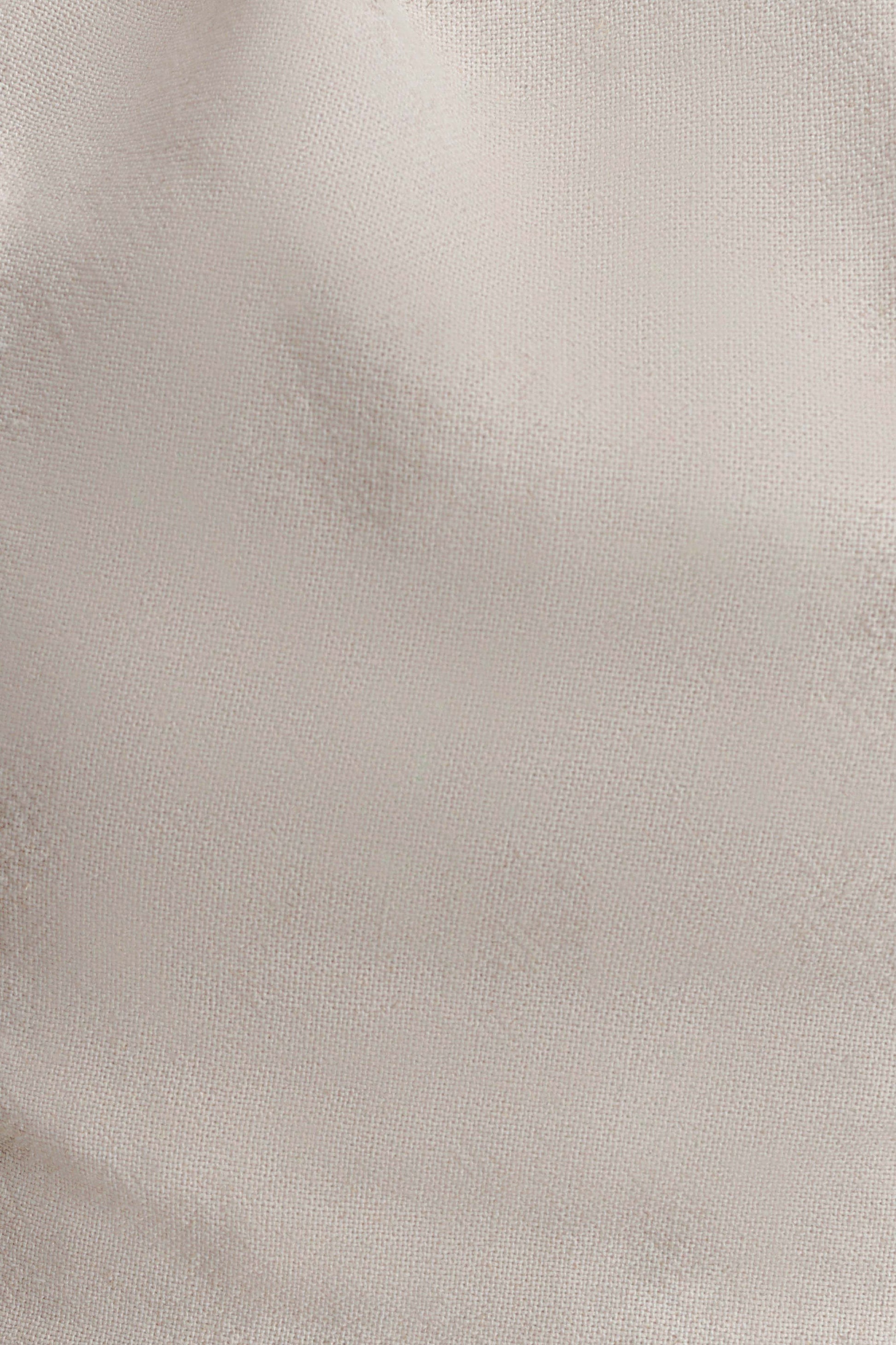 Gabby Asymmetrical Neckline Linen Beaded Top - Natural #7