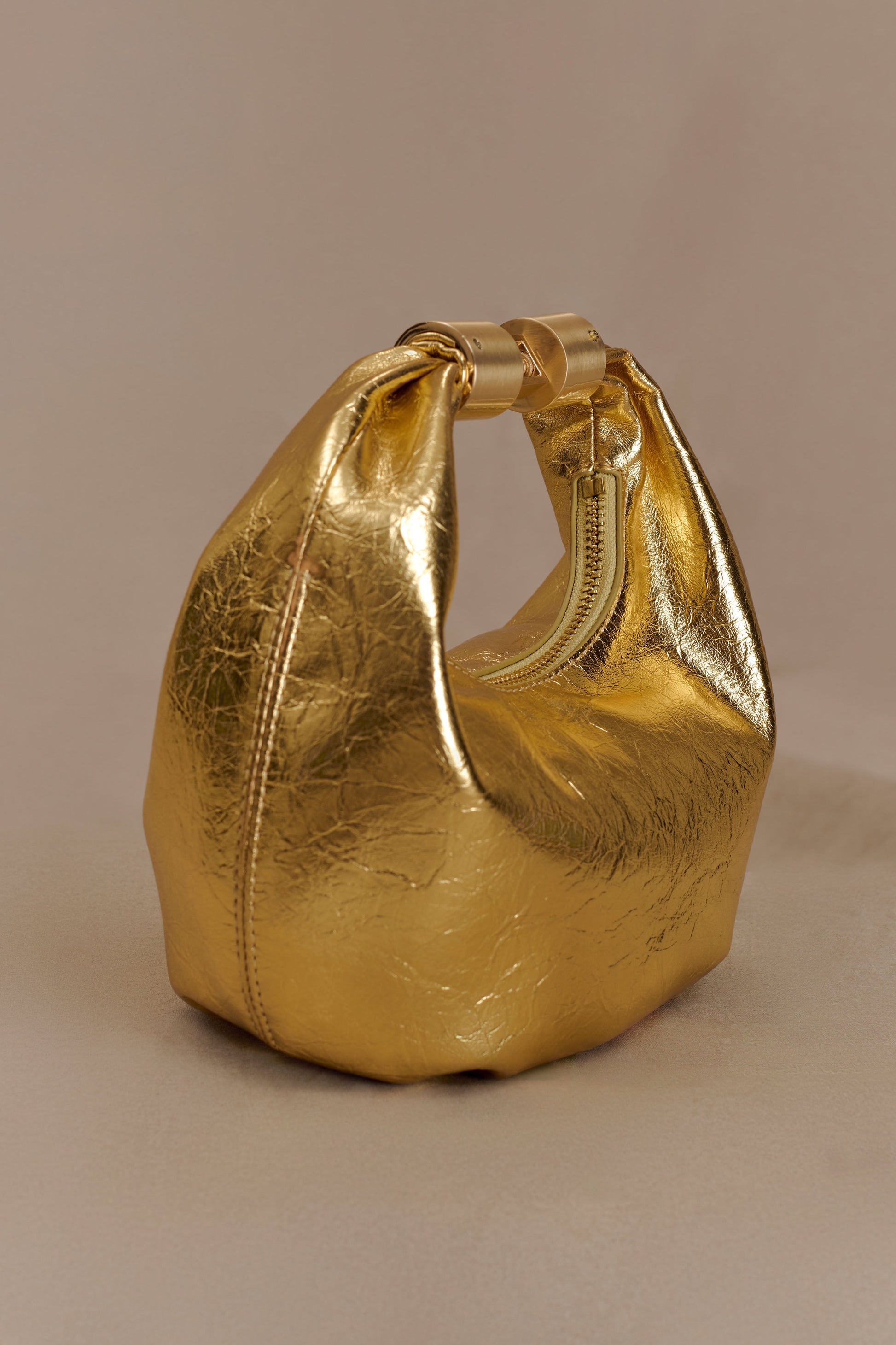 Bristol Mini Croissant Leather Bag - Gold #6