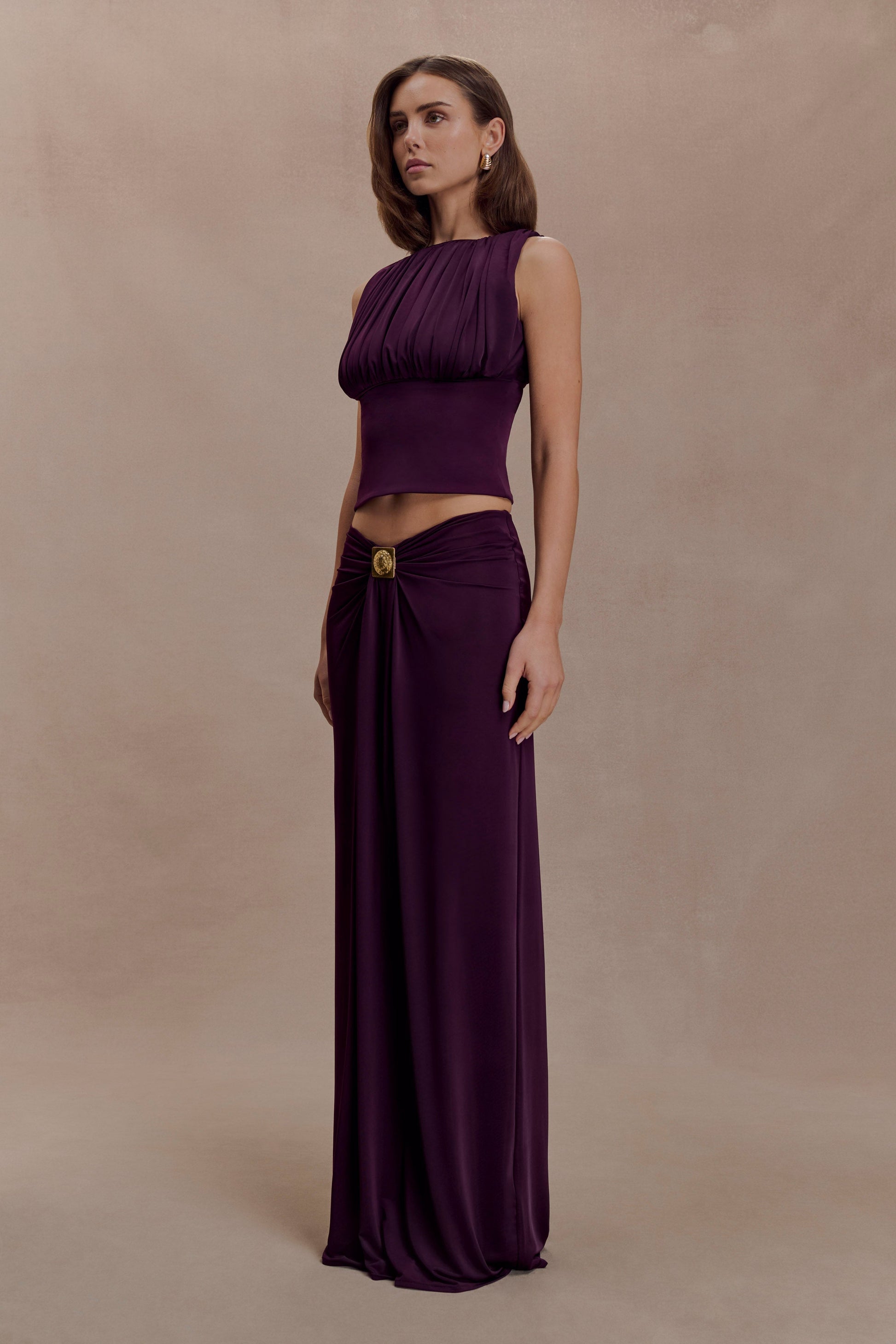 Erina Slinky Open Back Top - Aubergine #4