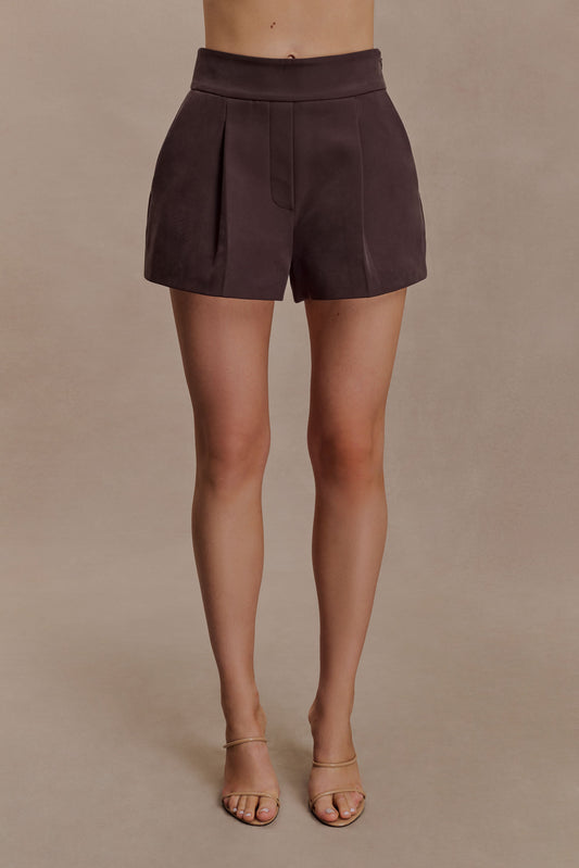 Alden High Waisted Short - Chocolate