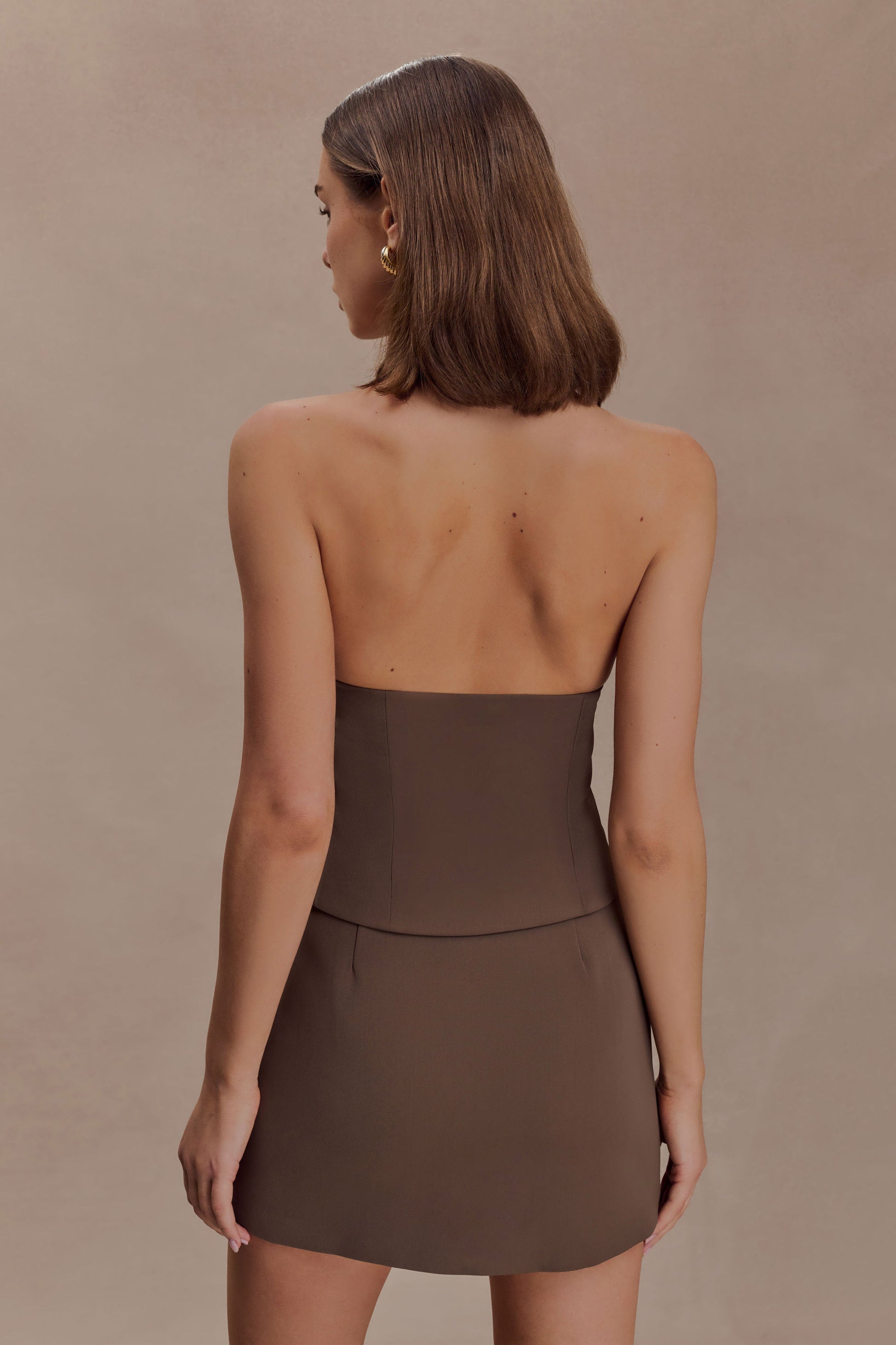 Marina Halter Top With Hardware - Cacao Brown #2