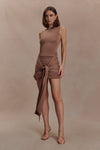 Sinead Slinky Mini Dress With Hardware - Mocha