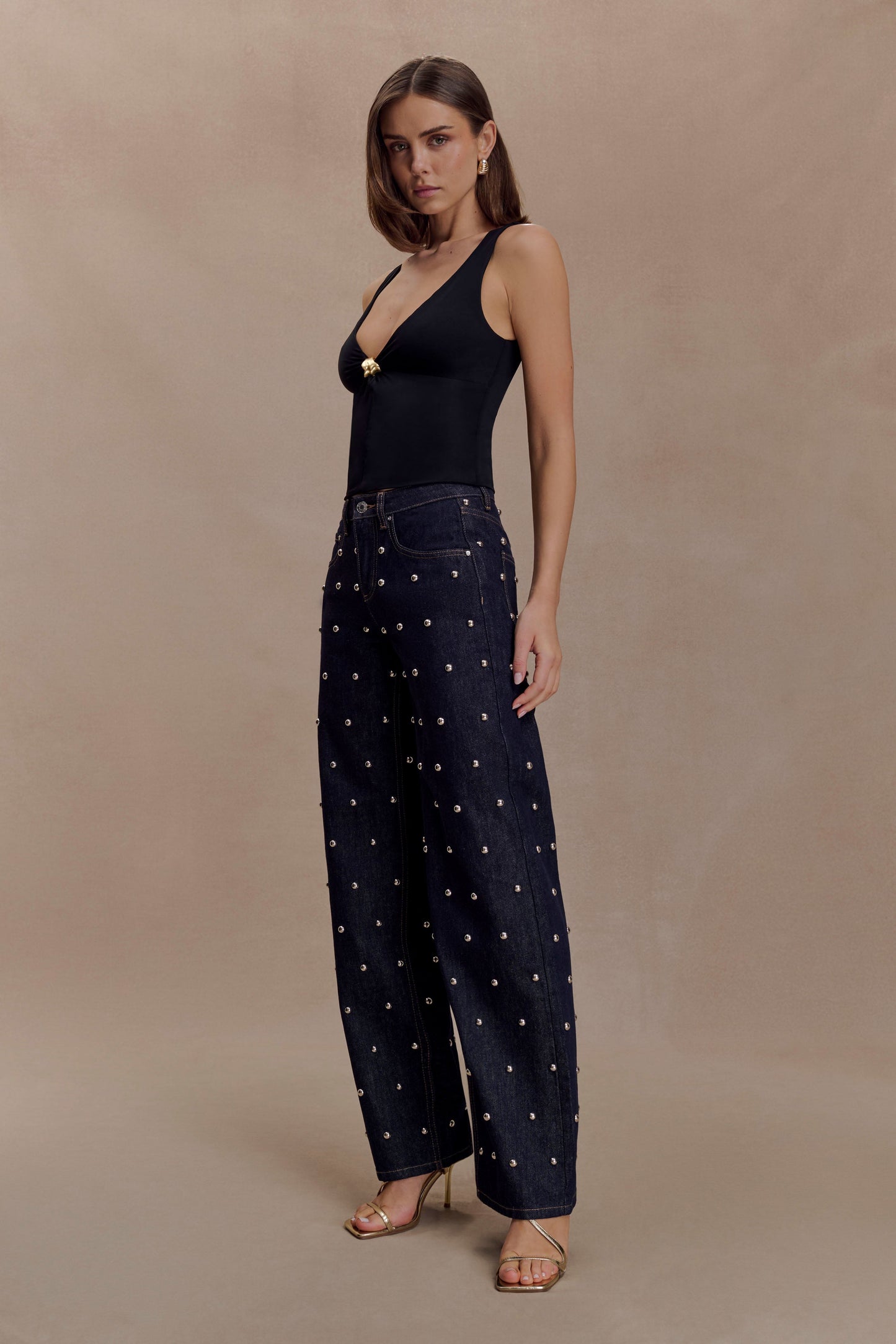 Spencer Slinky Top with Hardware - Black