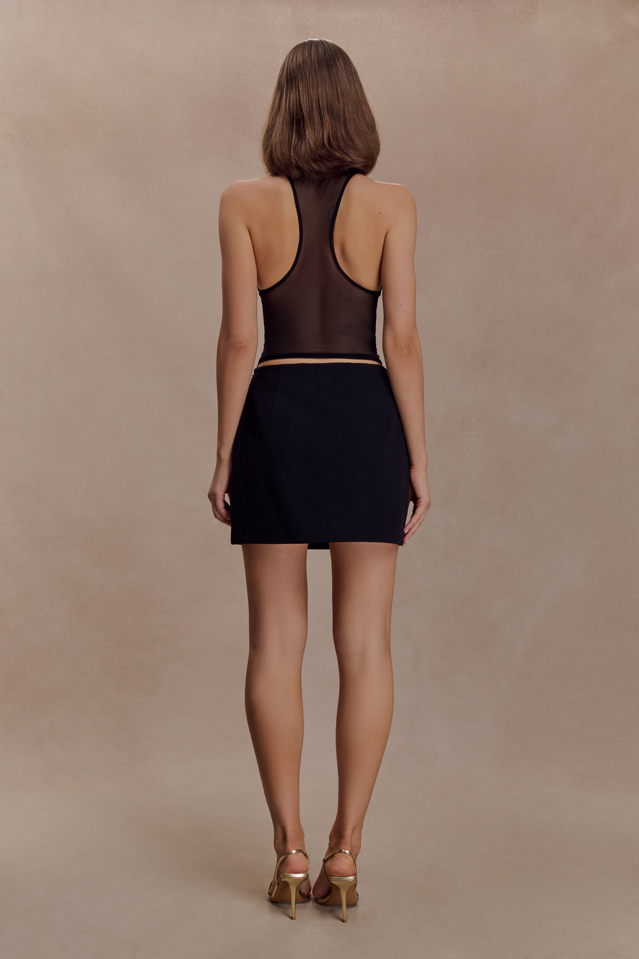 Dayana Cotton Mini Skirt - Black | MESHKI US