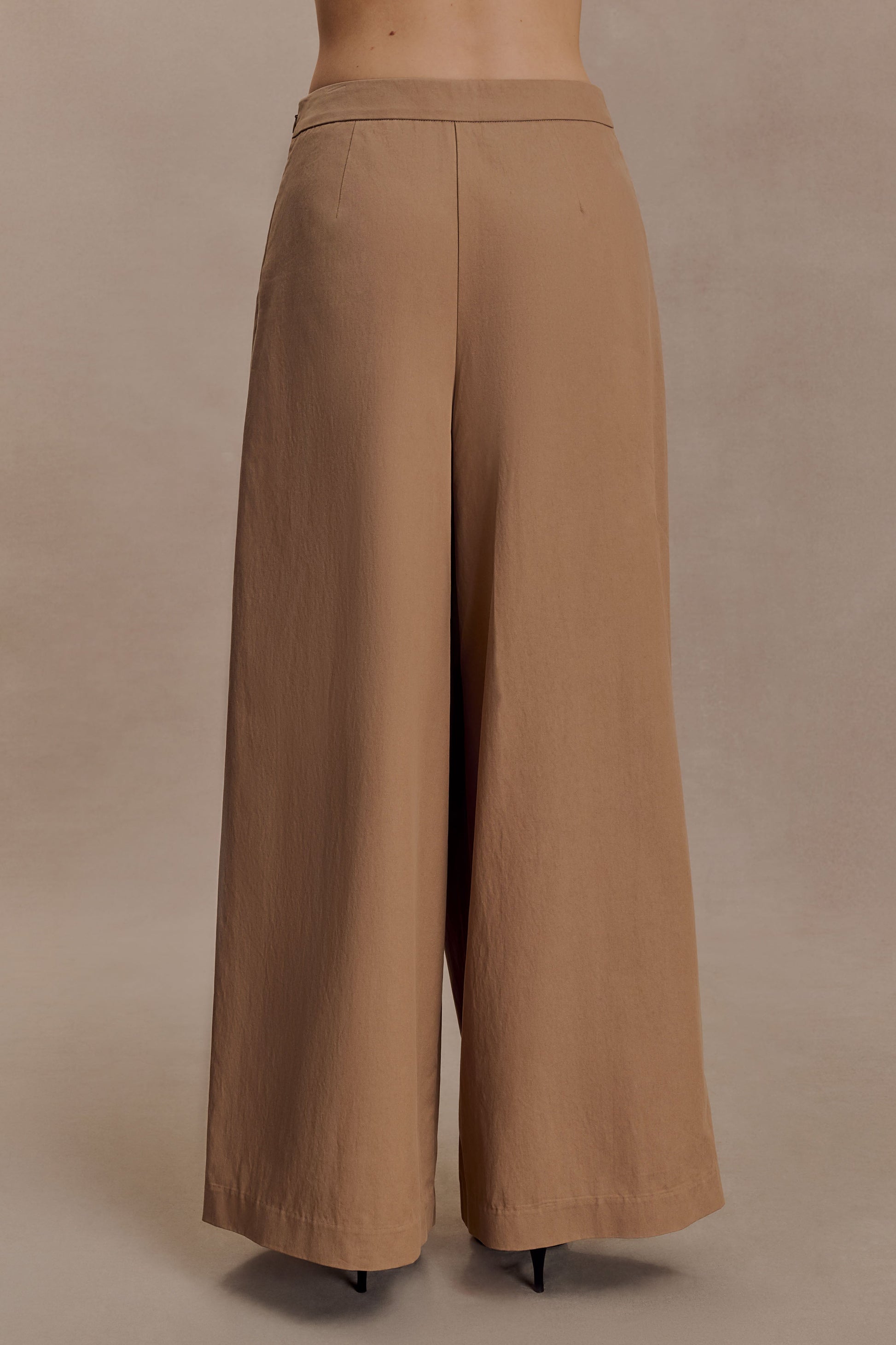 Owen Draped Wide Leg Pants - Mocha #6