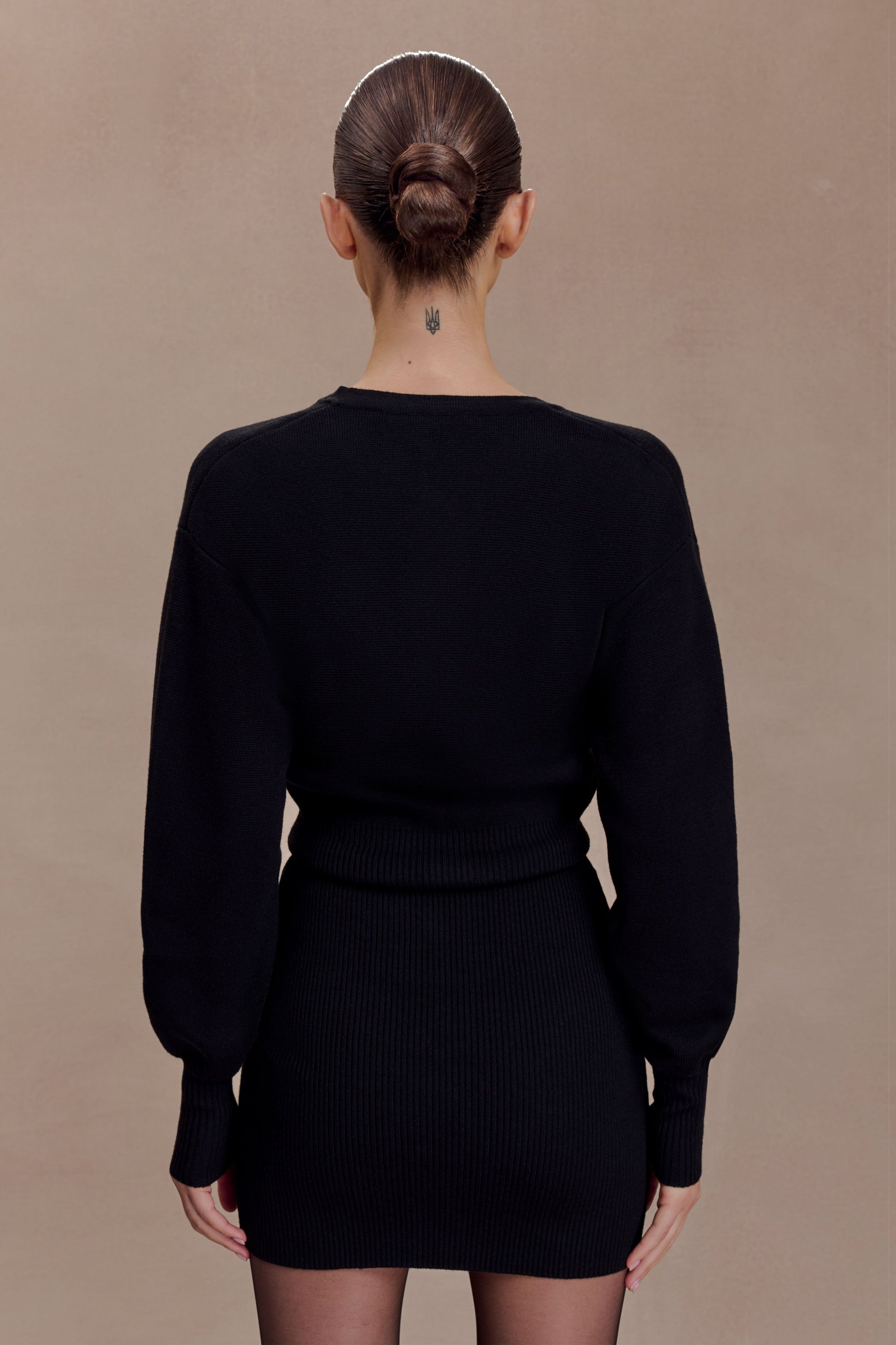 Xaden Wool Mix Knit Mini Dress / Black | MESHKI | M Xaden Wool Mix Knit Mini Dress / Black | MESHKI | M
