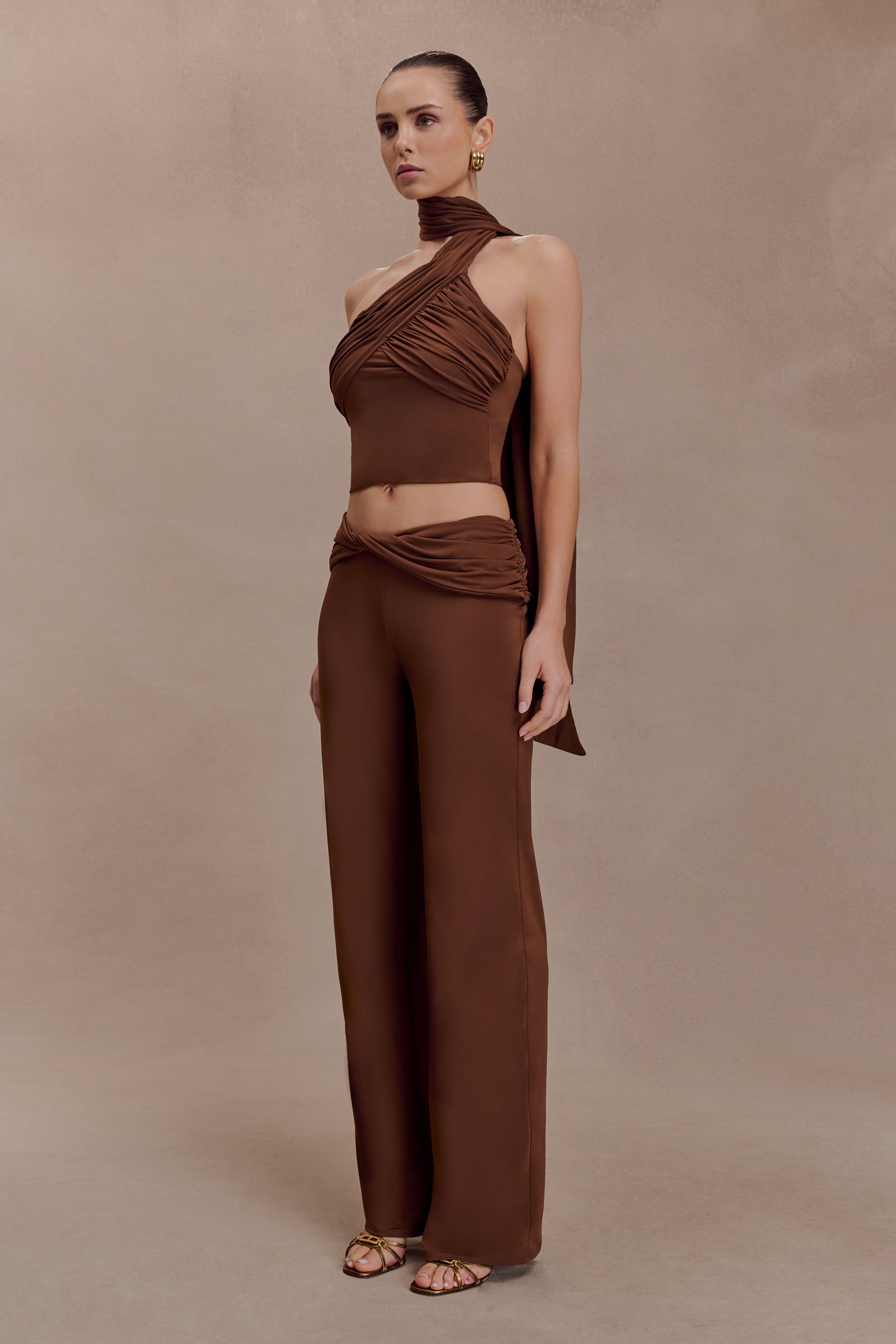 Lydia Slinky Straight Leg Pants - Chocolate #3