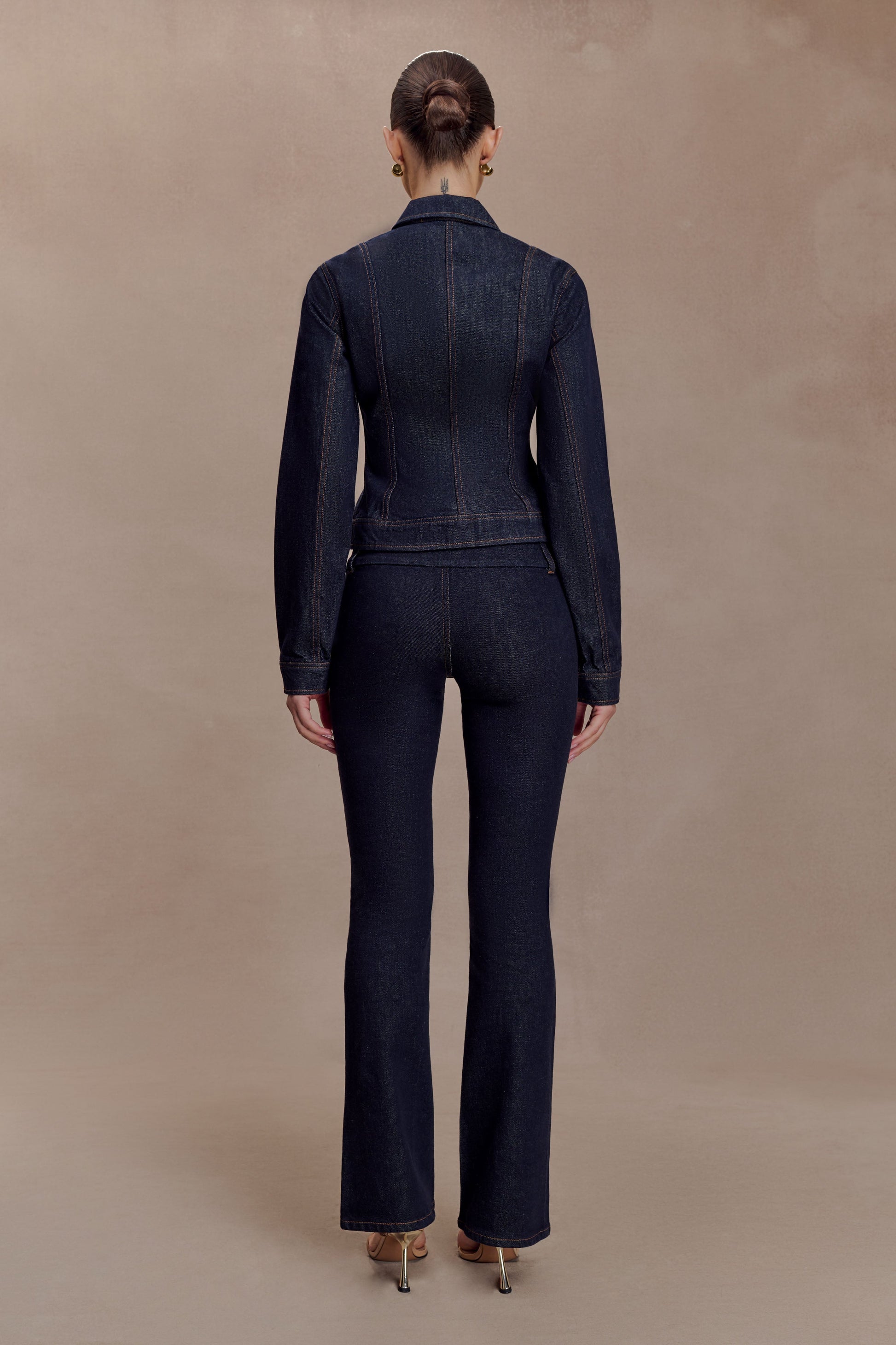 Cierra Cinched Jacket Top - Washed Indigo Blue #5