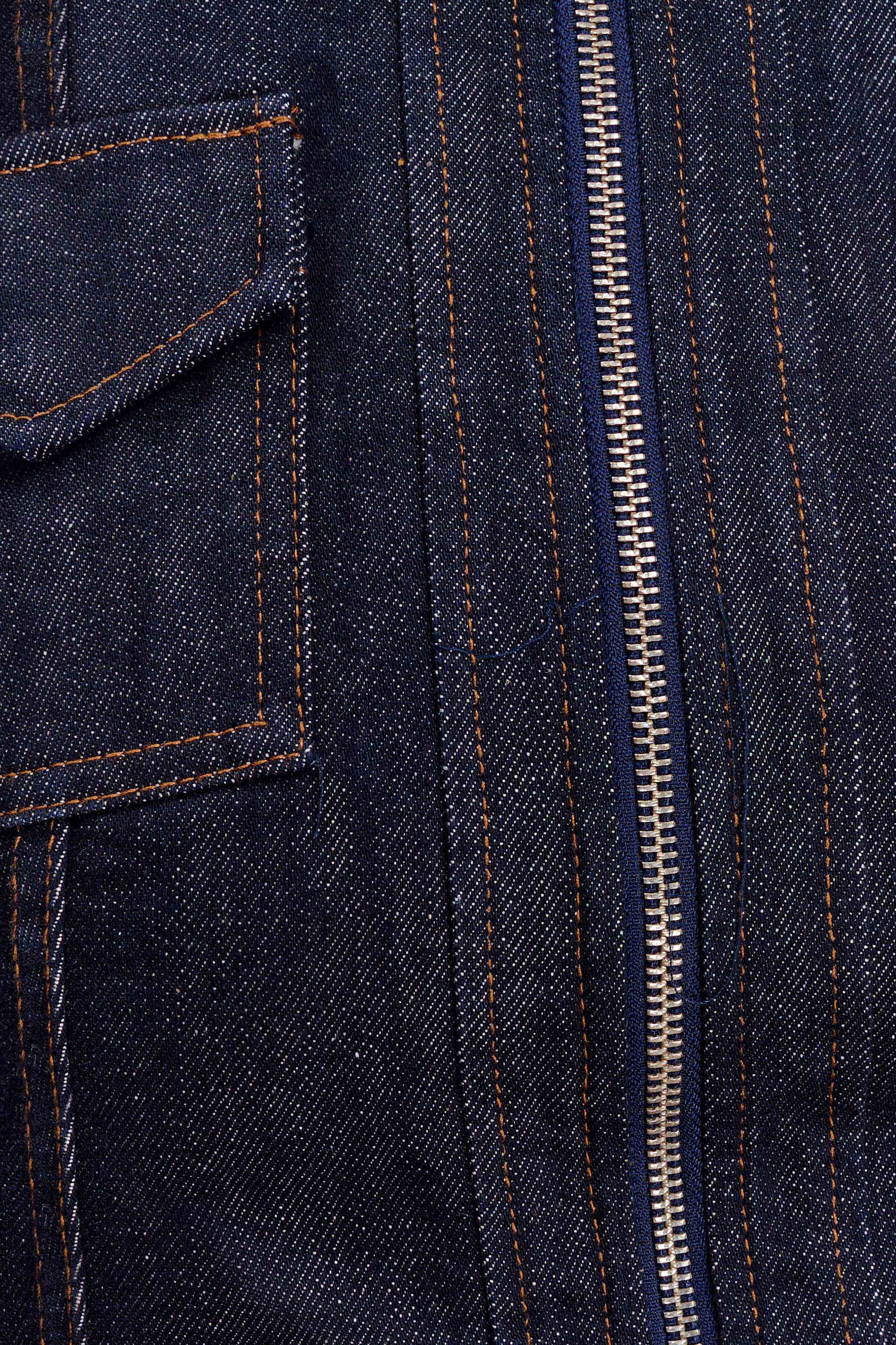 Cierra Cinched Jacket Top - Washed Indigo Blue #6