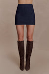 Ellie Denim Mini Skirt - Washed Indigo Blue
