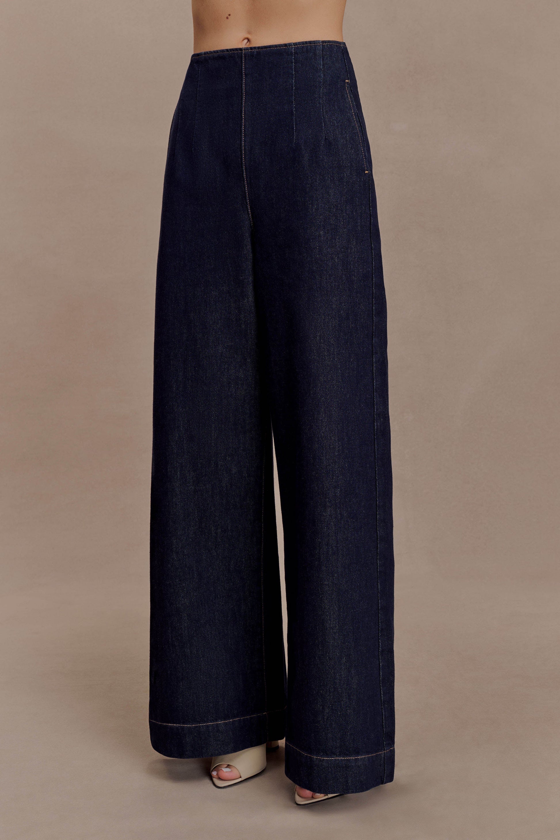 Maral High Waisted Dart Jeans - Washed Indigo Blue #4