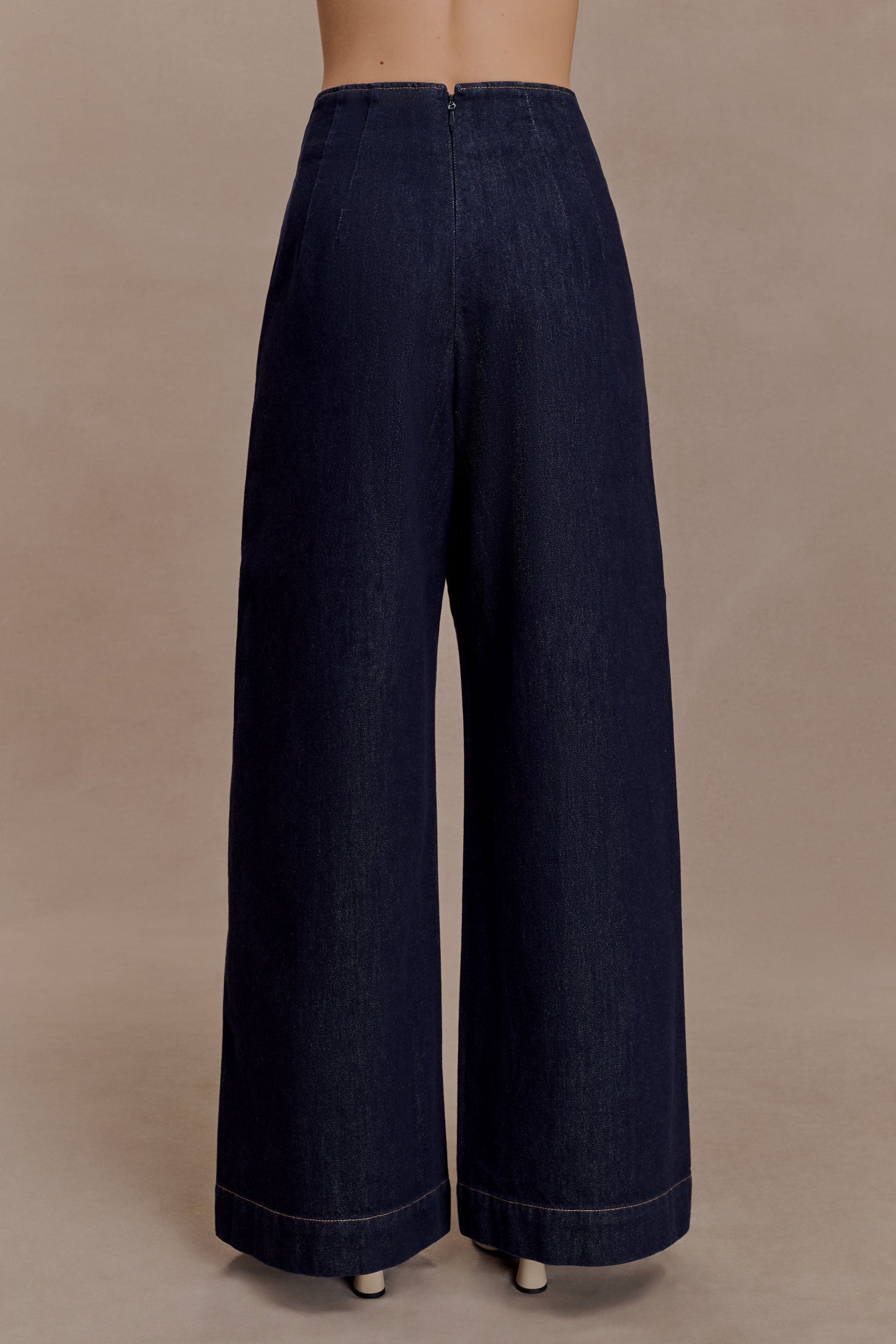 Maral High Waisted Dart Jeans - Washed Indigo Blue