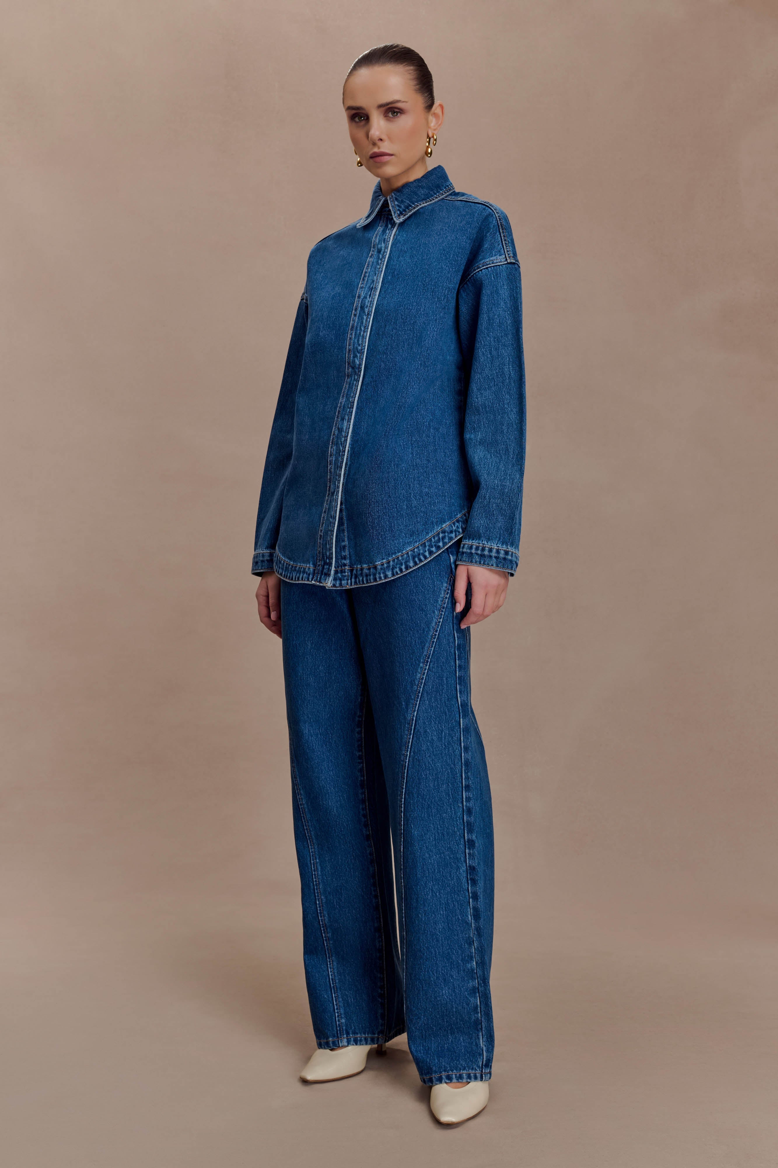 ジプソフィア　gypsohila  oversized denim shirt Oversized Denim Shirt | gypsohila