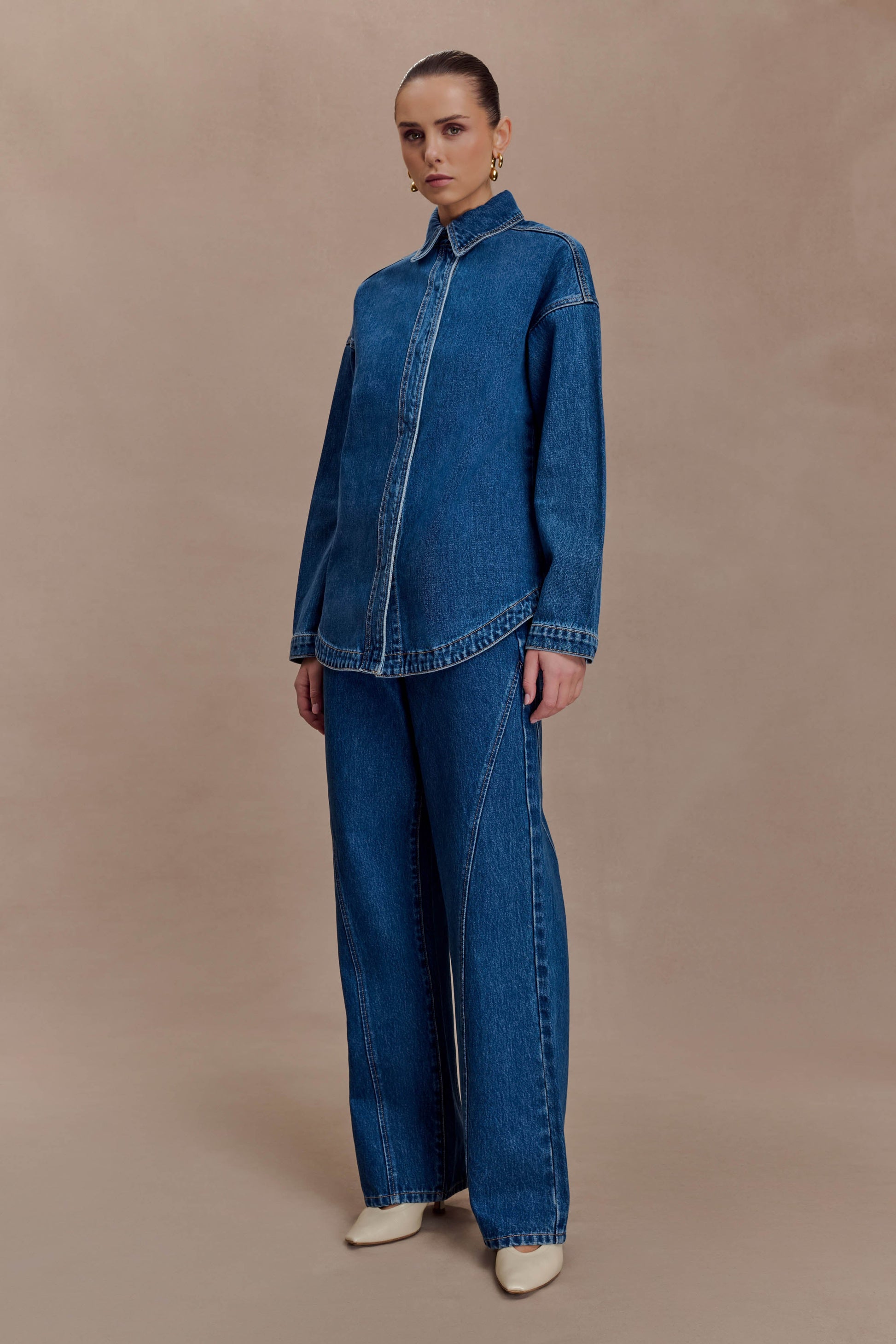 Lioda Oversized Denim Shirt - Dark Blue #4