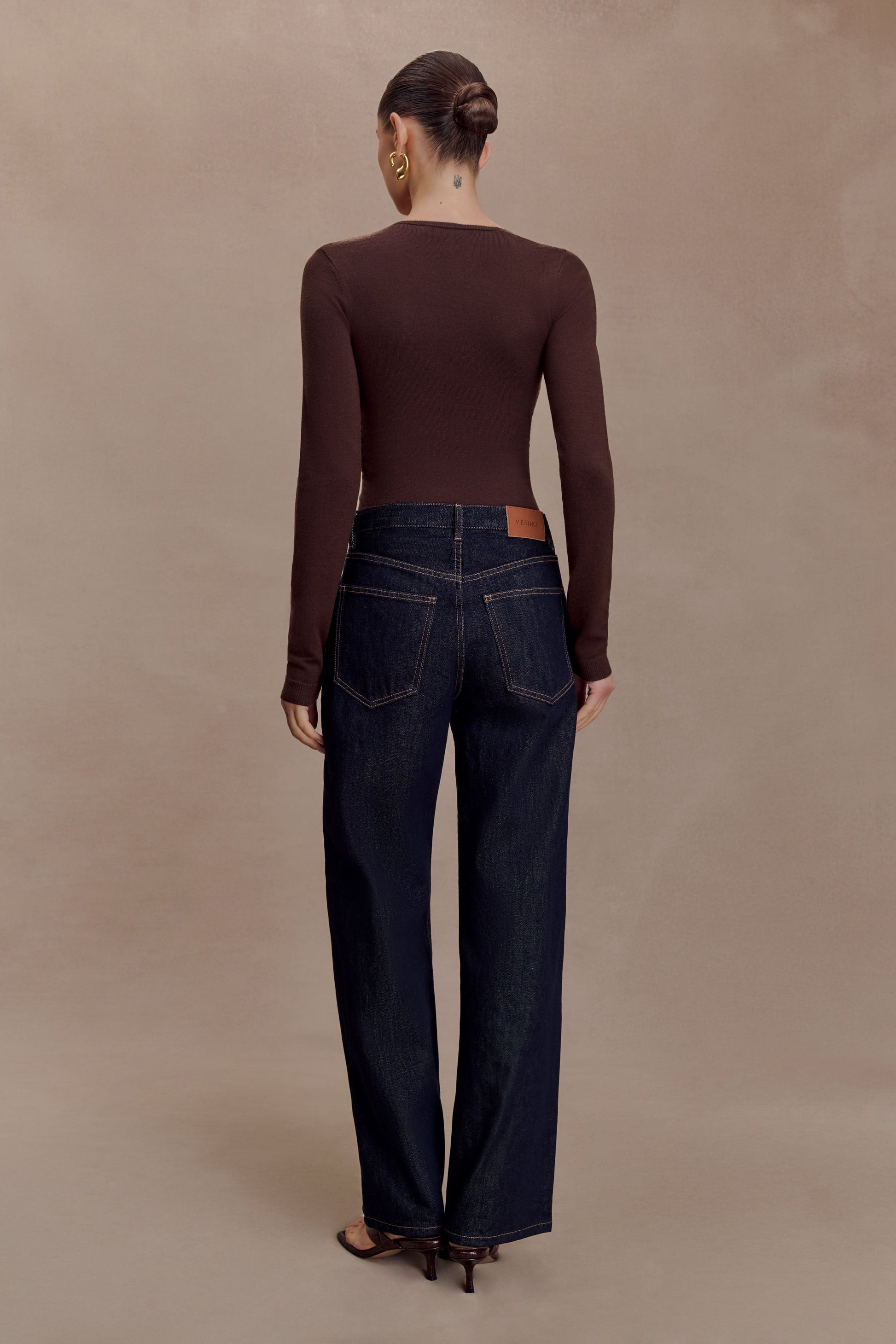 Kaylen Knit Long Sleeve Top - Dark Chocolate #5