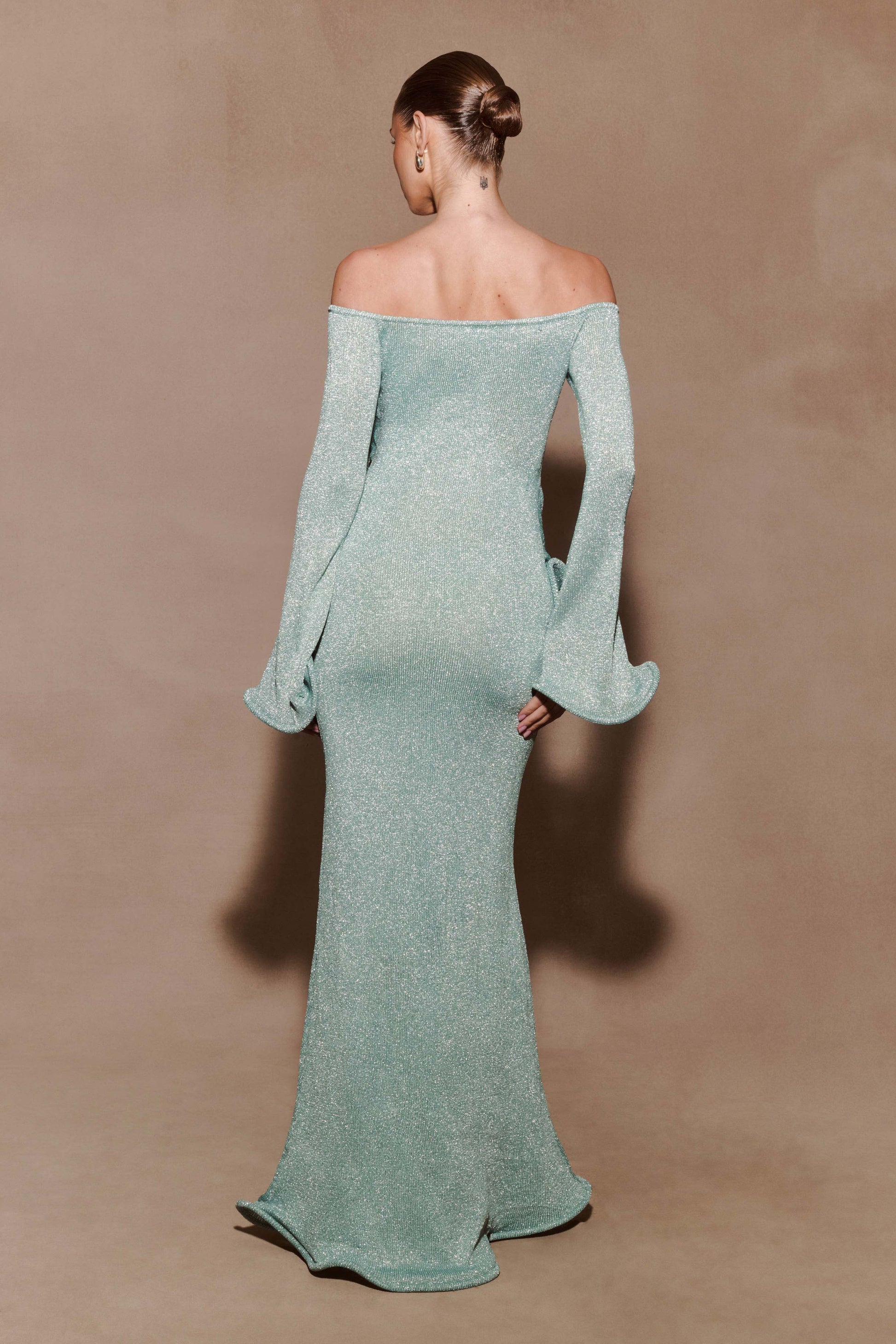 Sandrine Lurex Knit Maxi Dress / Aqua | MESHKI | M Sandrine Lurex Knit Maxi Dress / Aqua | MESHKI | M