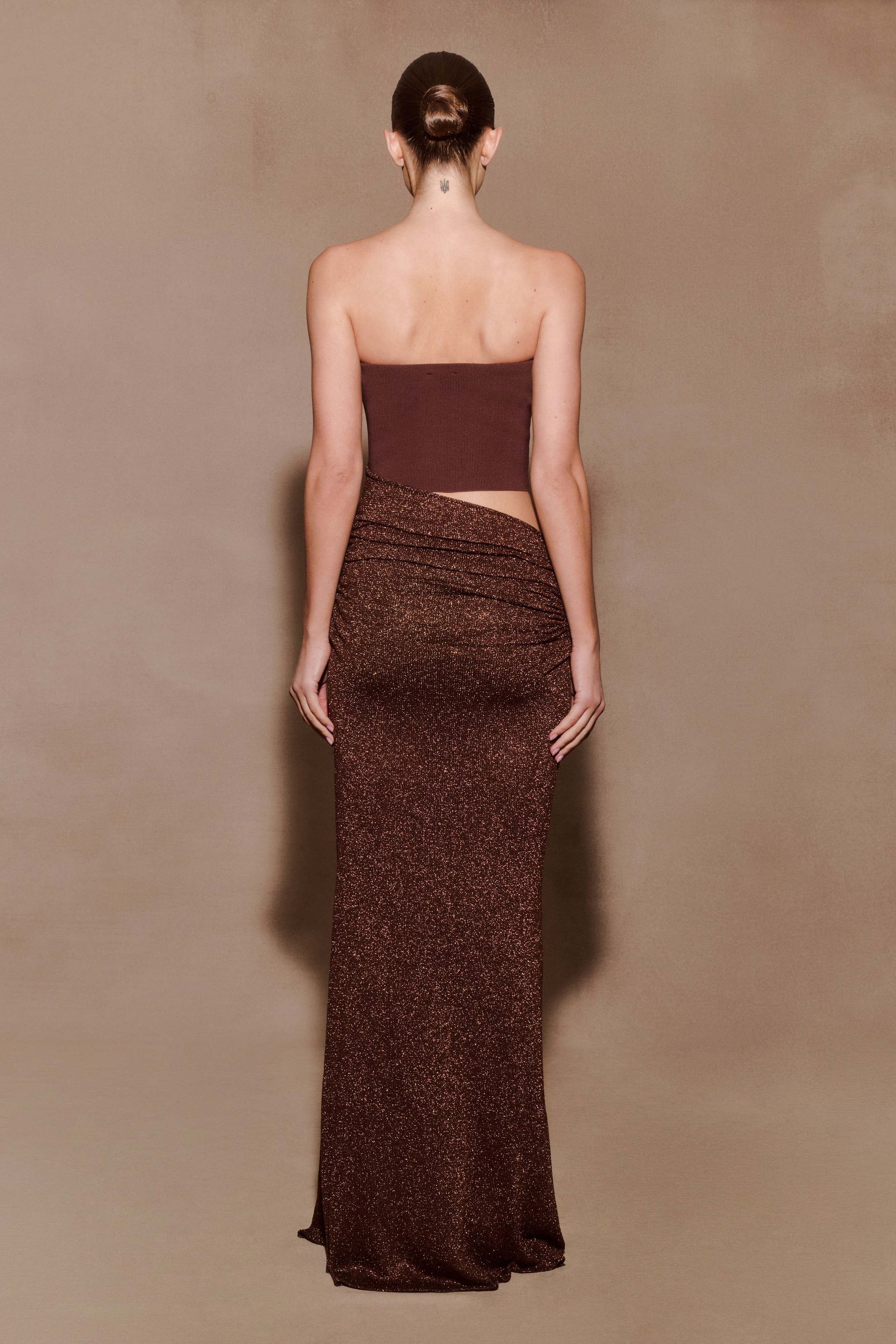 Jasiel Strapless Knit Maxi Dress - Chocolate #2