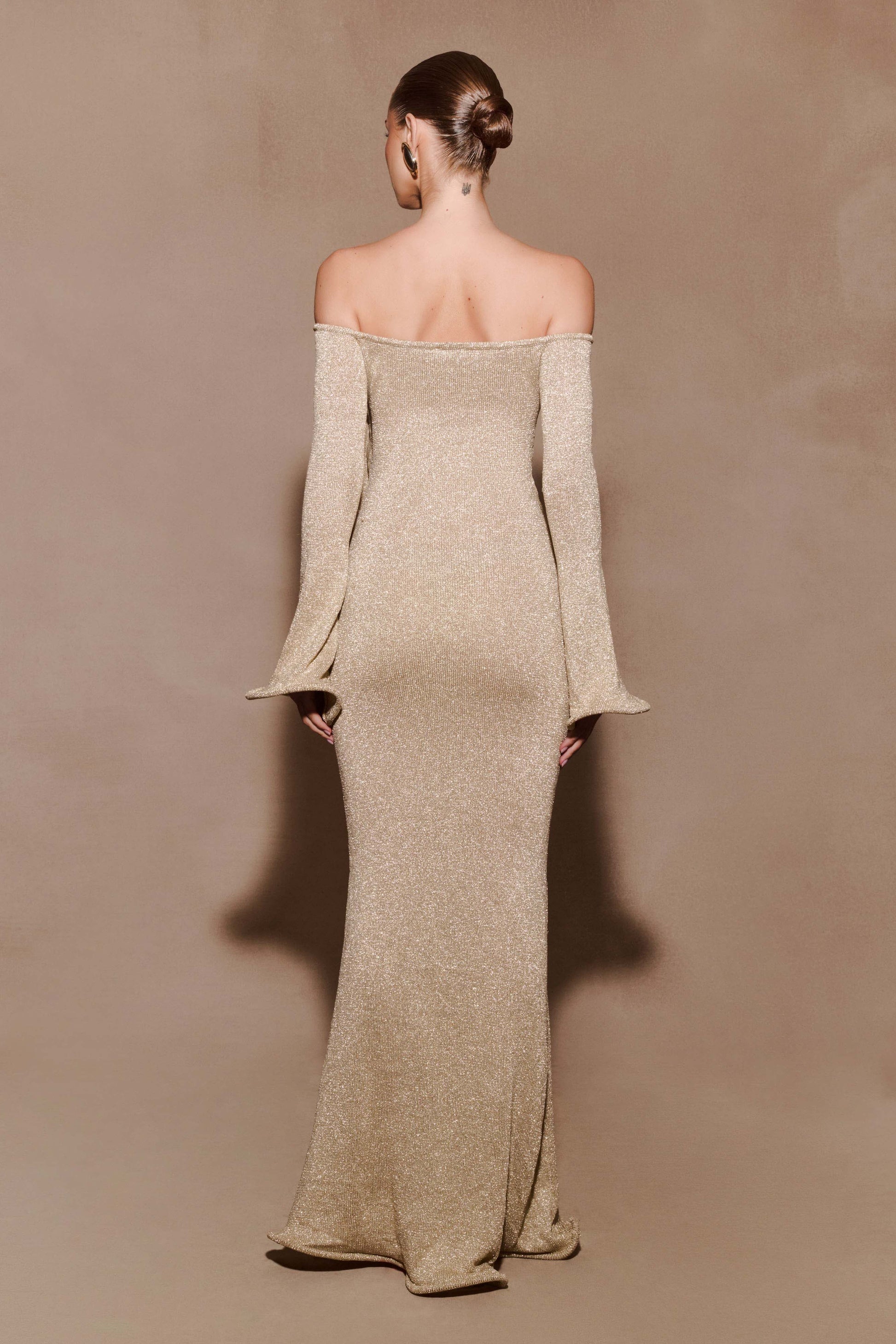 Sandrine Lurex Knit Maxi Dress / Gold | MESHKI | M Sandrine Lurex Knit Maxi Dress / Gold | MESHKI | M