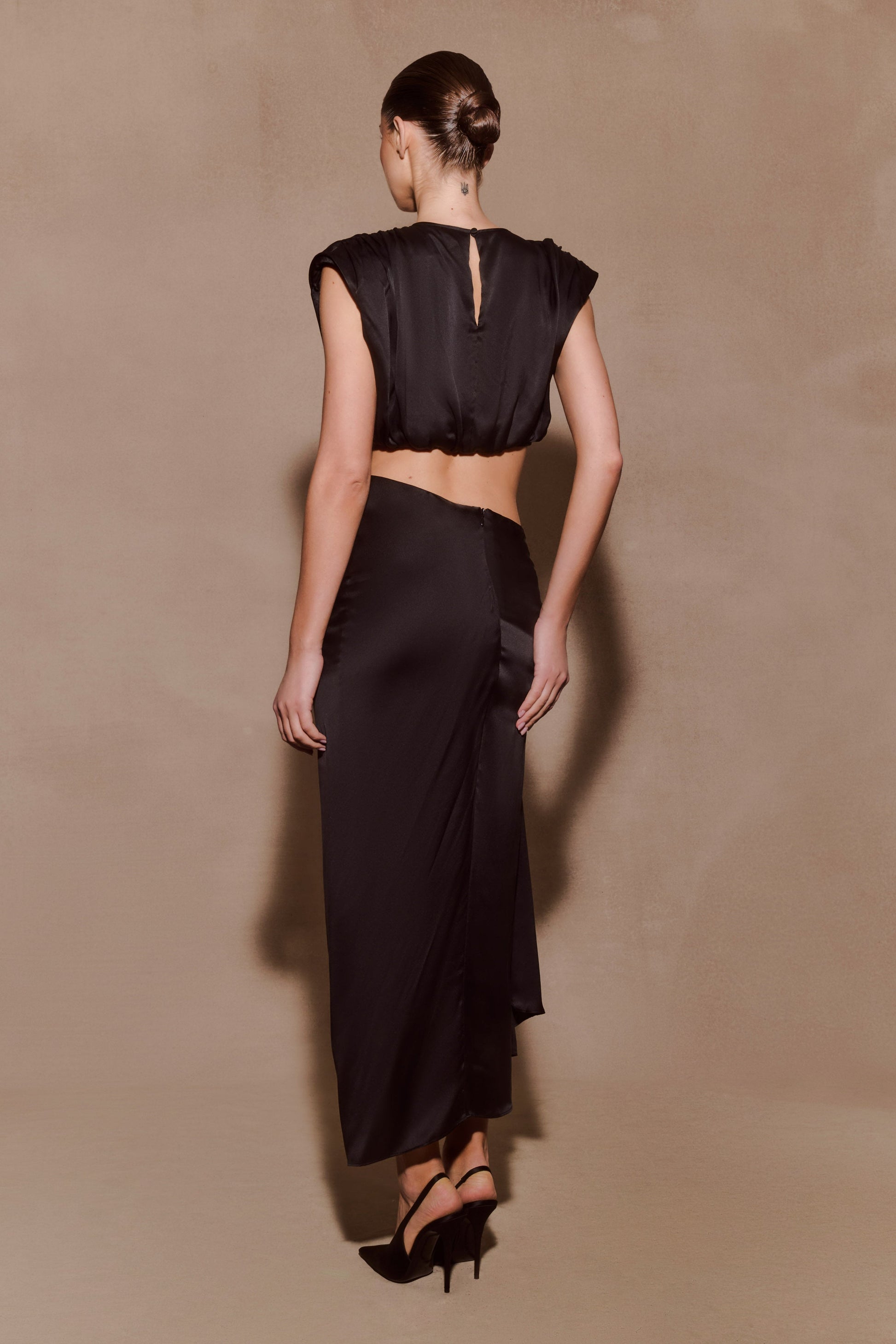Zendaya Silk Crop Top - Black #8