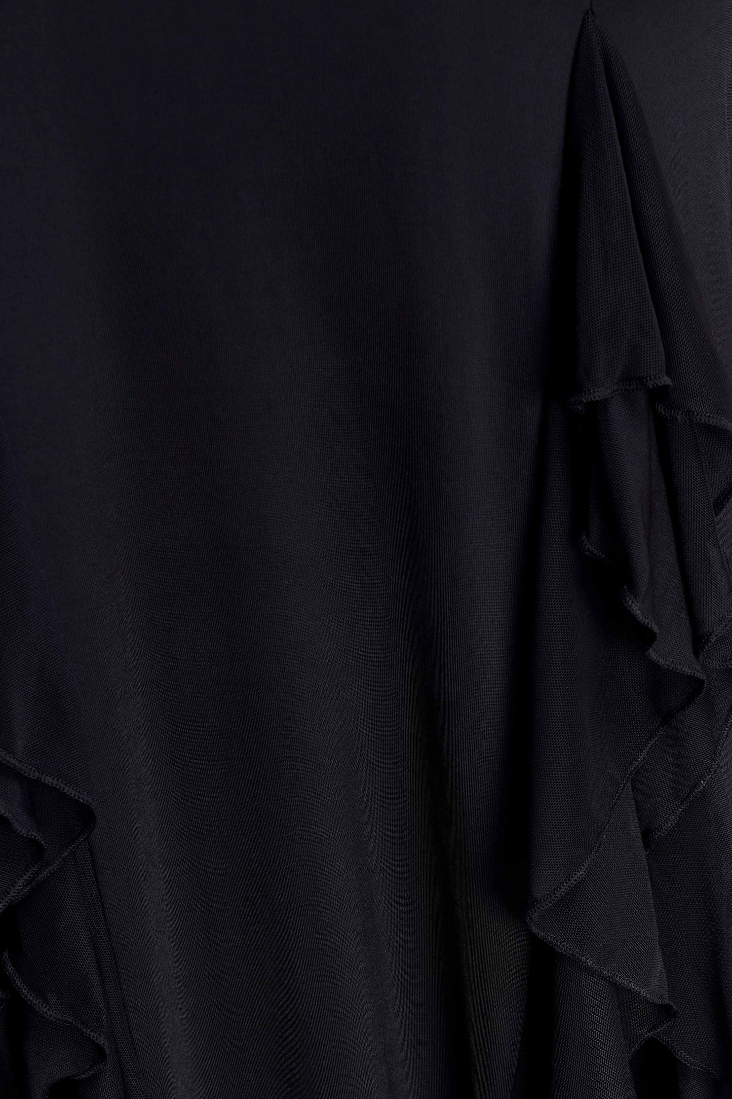 Etta Ruffle Slinky Maxi Dress - Black