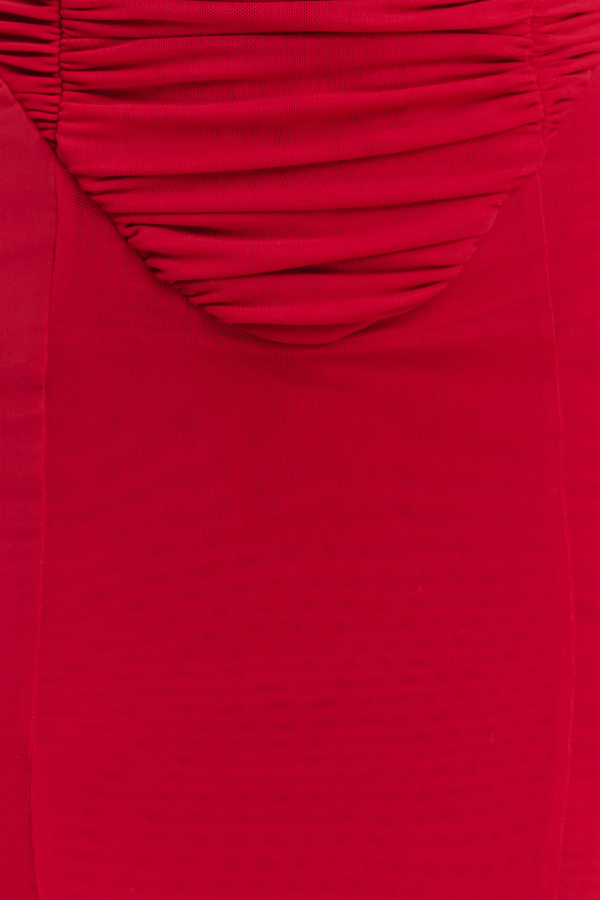 Willa Gathered Mesh Midi Dress - Ruby Red #6