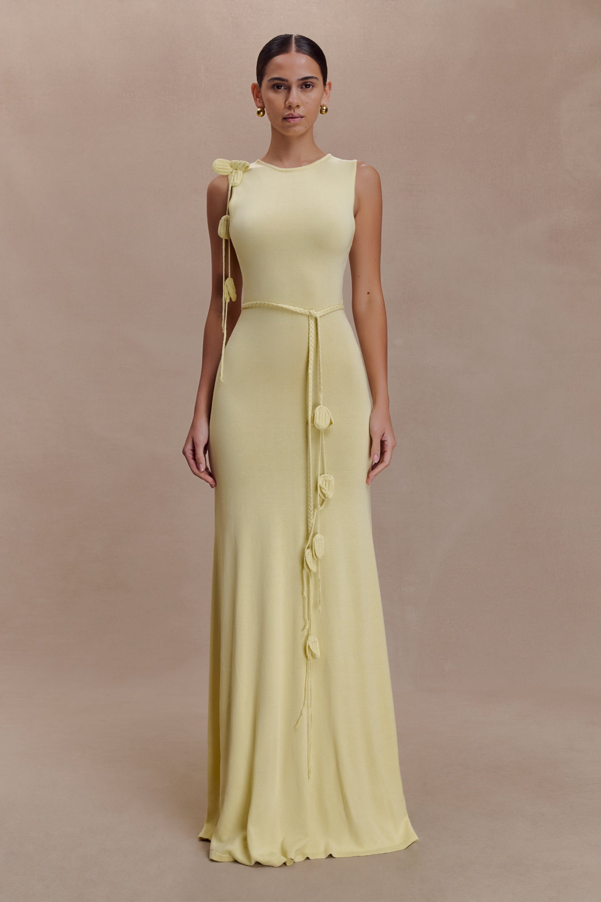 Monay Tulip Maxi Dress / Lemon | MESHKI