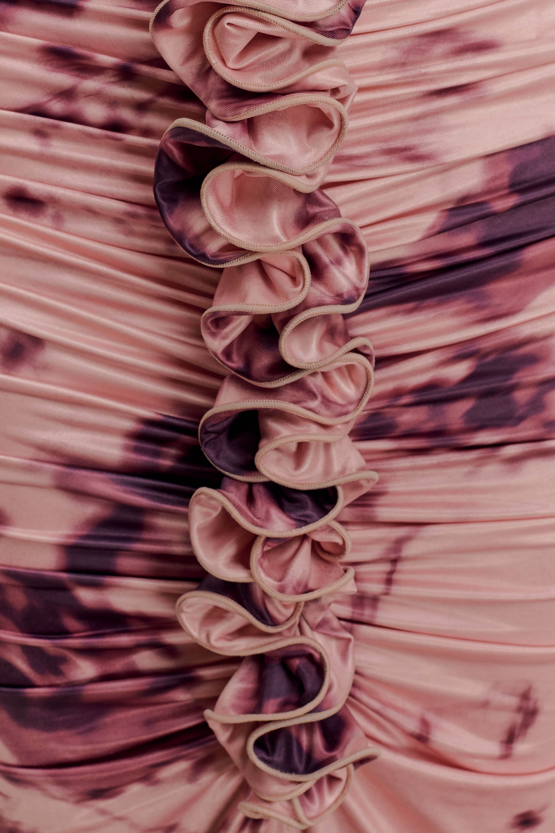 Alessandra Slinky Ruffle Maxi Dress / Pink Blurred Floral Print | Meshki | 3XL Alessandra Slinky Ruffle Maxi Dress / Pink Blurred Floral Print | Meshki | 3XL