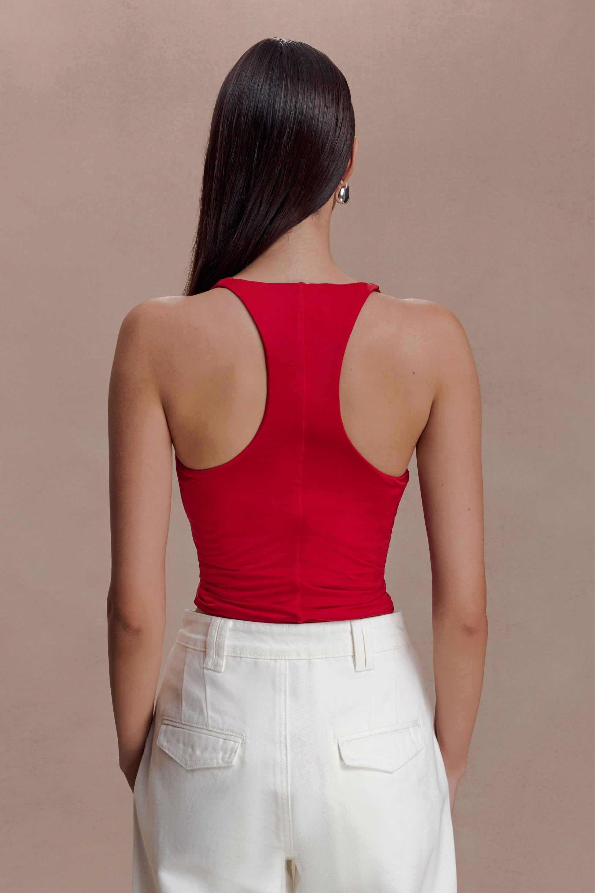 Alessandra Slinky Ruffle Top - Ruby #2