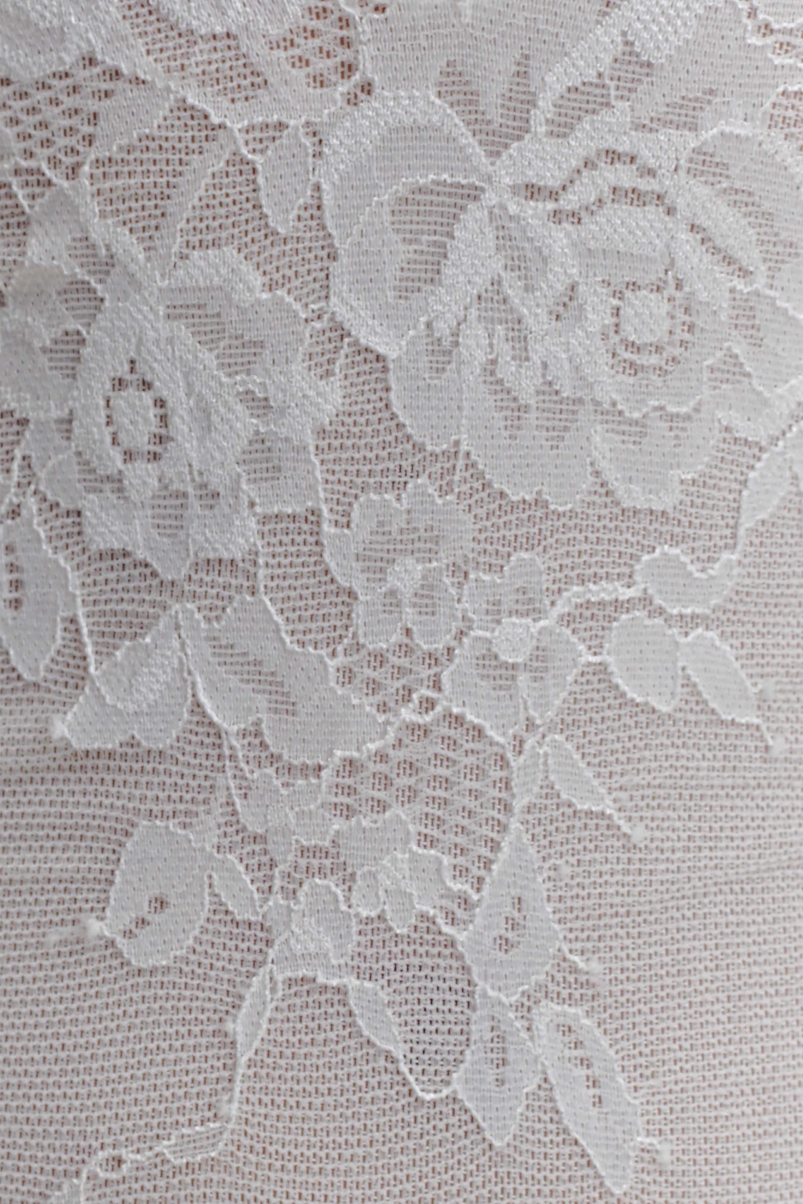 Jasper Sheer Plunge Lace Bodysuit - Ivory | MESHKI US
