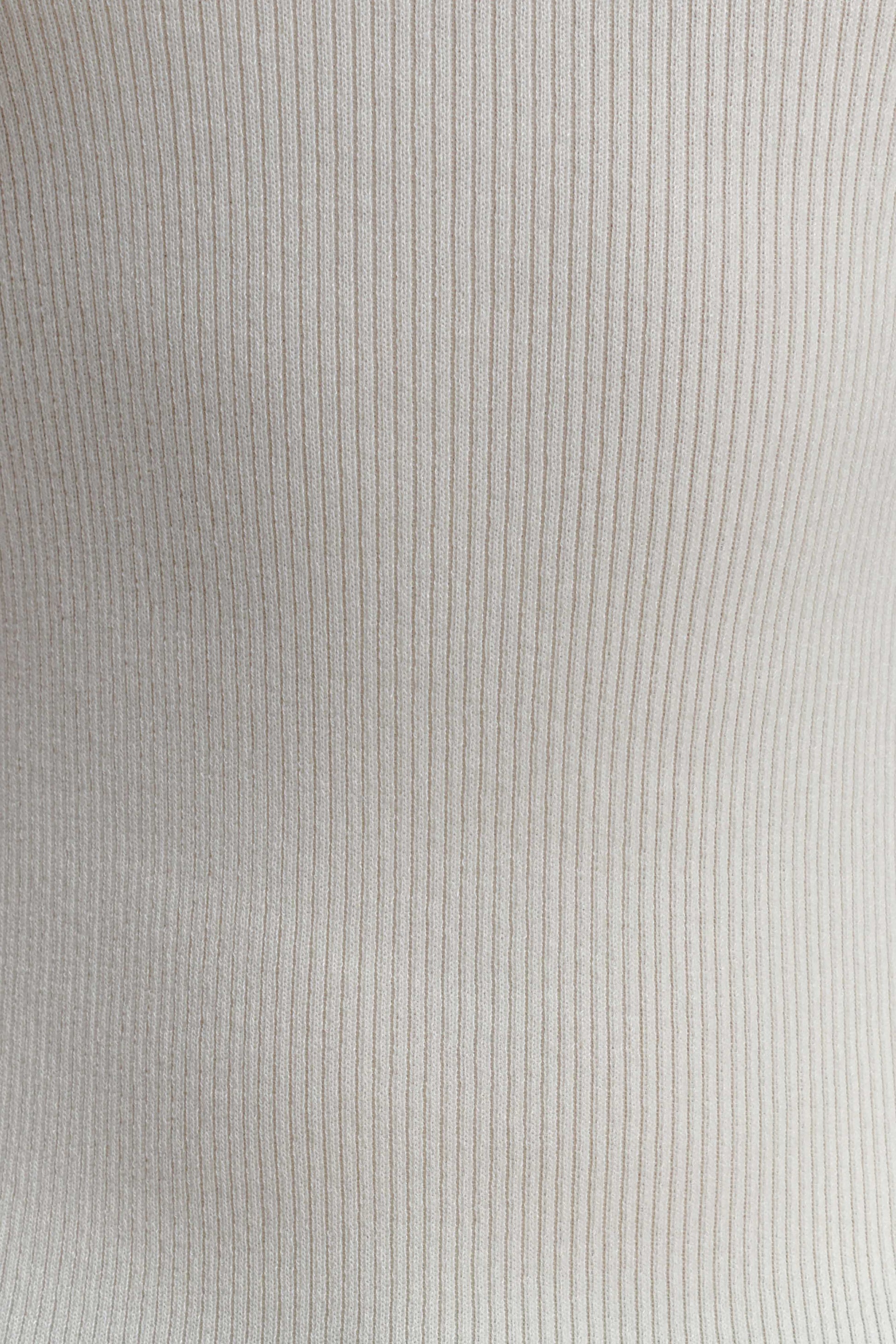 Diya Ribbed Sleeveless Top With Wire Hem - Ivory #6