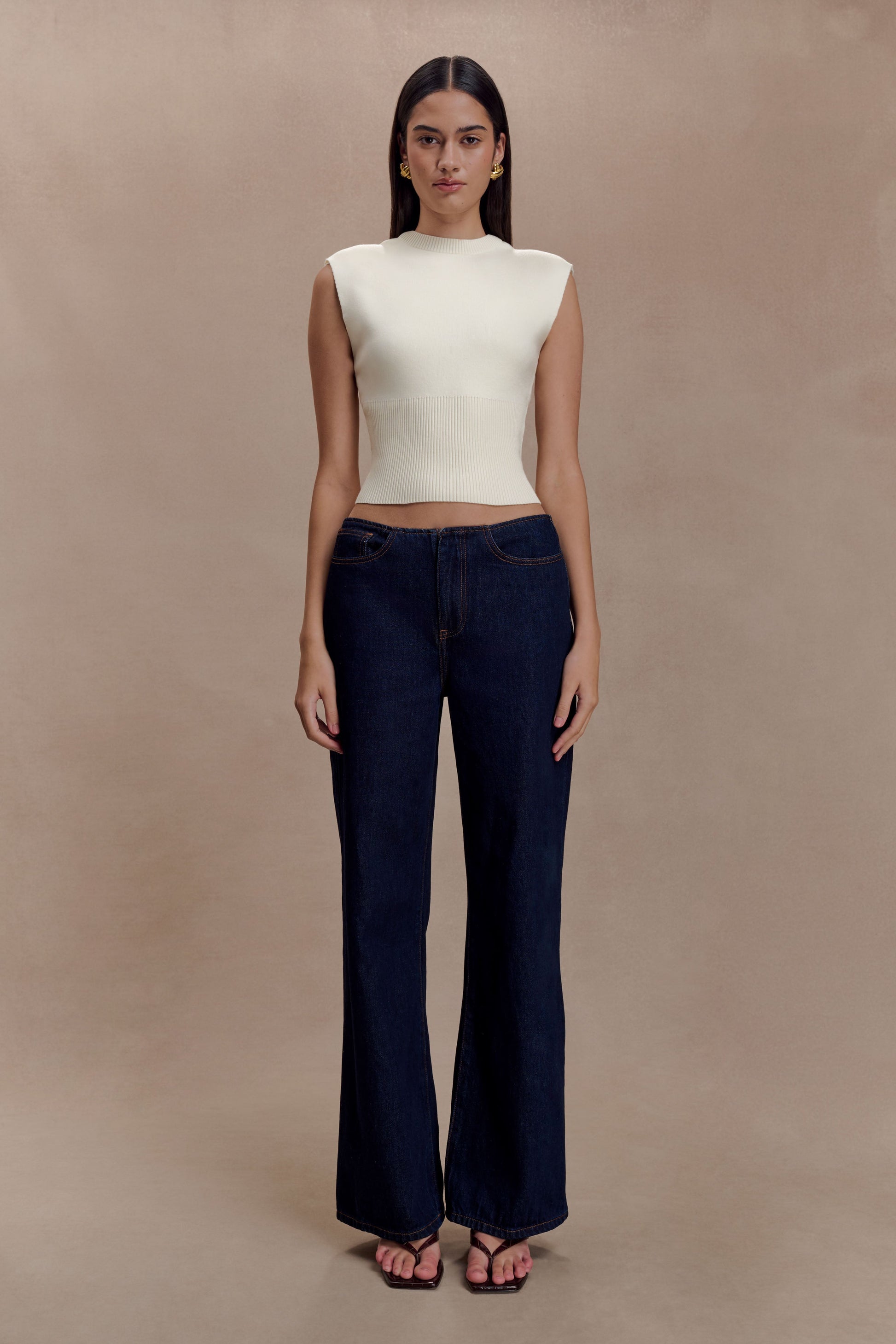 Sharpay Sleeveless Knit Top - Ivory