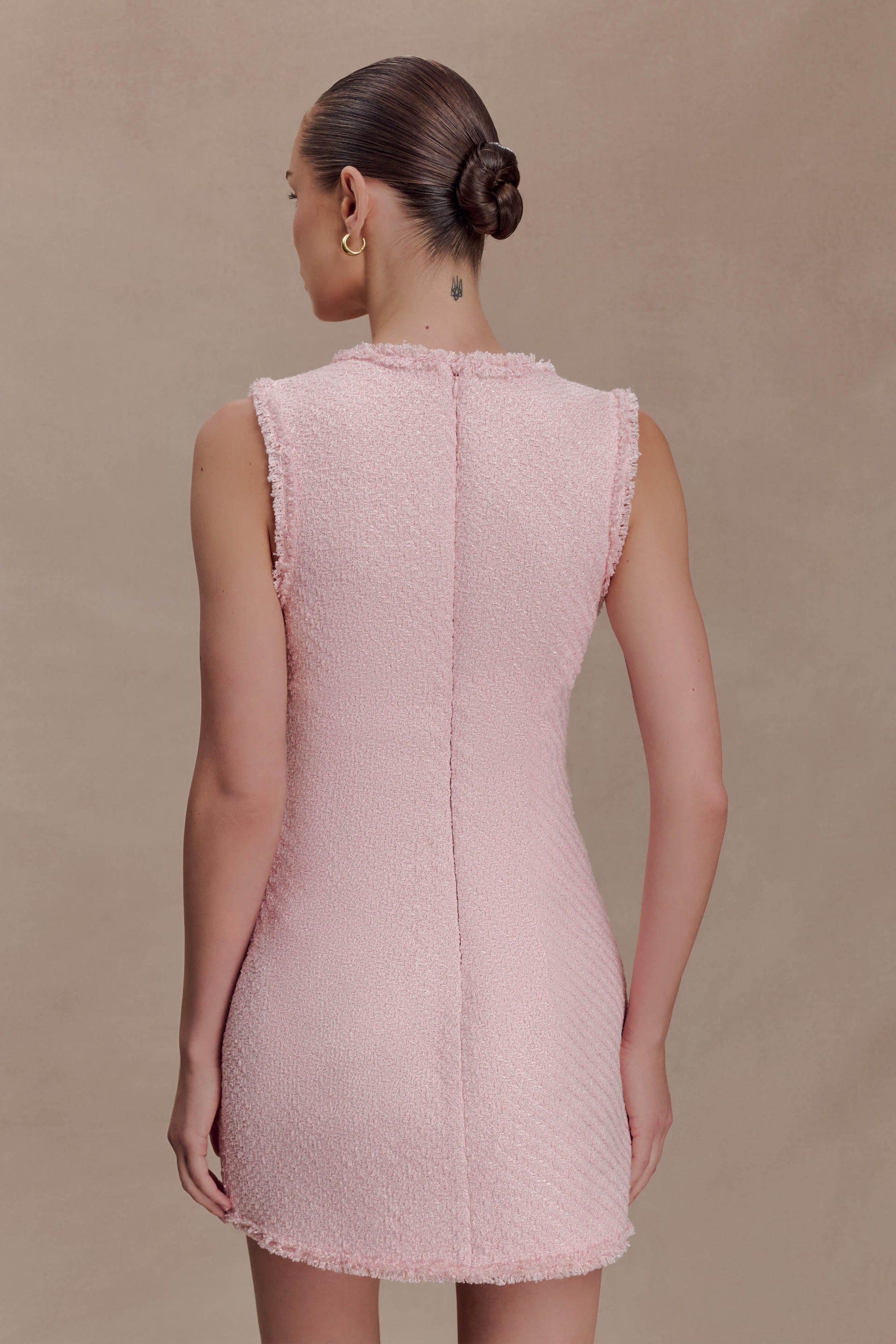 pink tweed dress Ask You Out Pink L/S Tweed Dress, Large - The Mint Julep Boutique