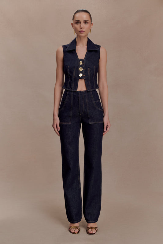 Clarrissa High Rise Jeans - Washed Indigo Blue