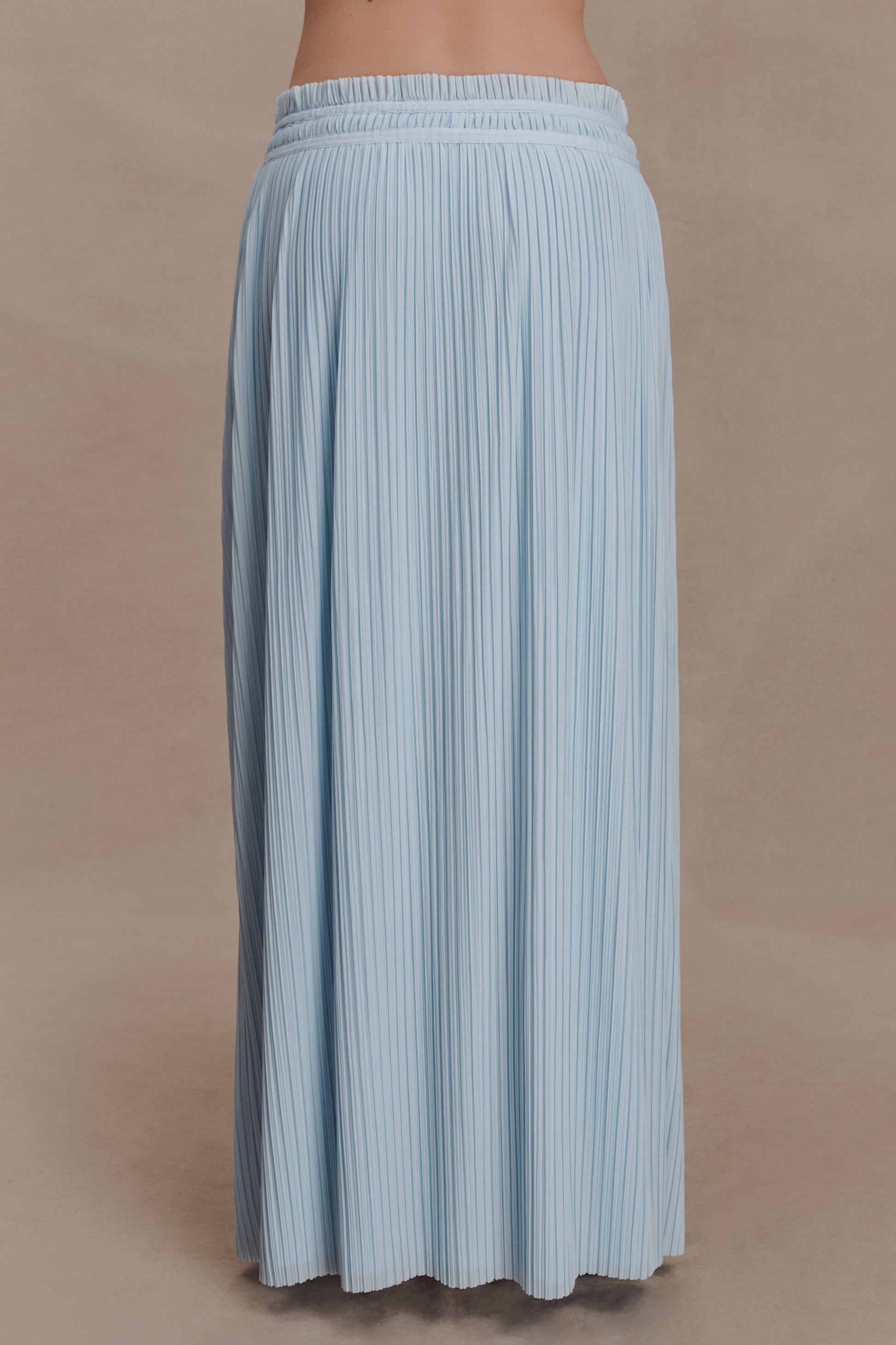Amaris Gathered Plisse Maxi Skirt - Pale Blue #5